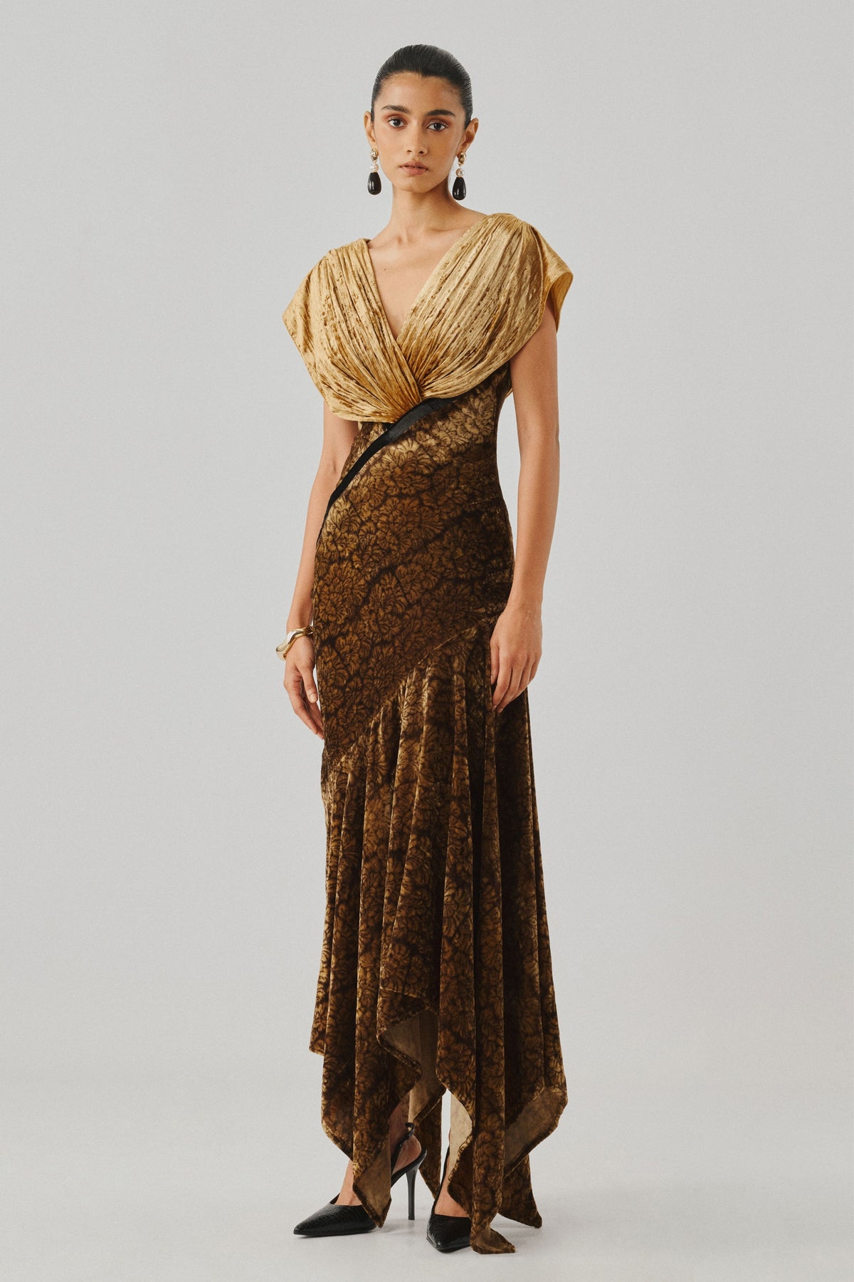 Zarina Velvet Ajrakh Gown