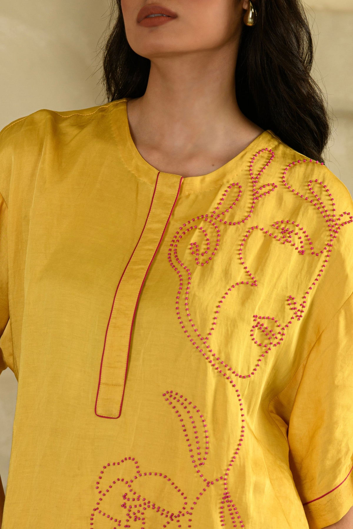 Rangrasiya Long Co-ord Set in Surajmukhi Yellow