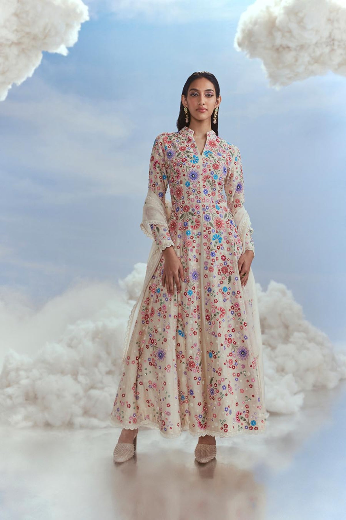 Ivory Izmir Kalidar Kurta Set