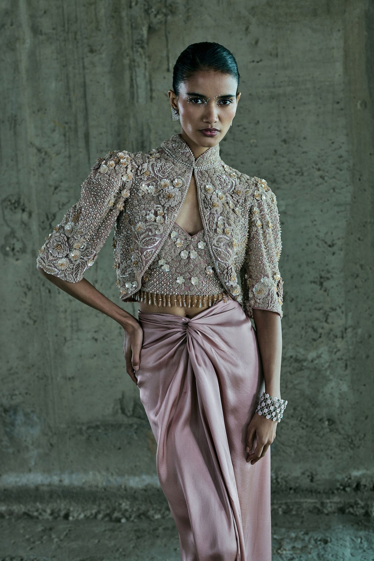 Rose Gold Short Jacket Set