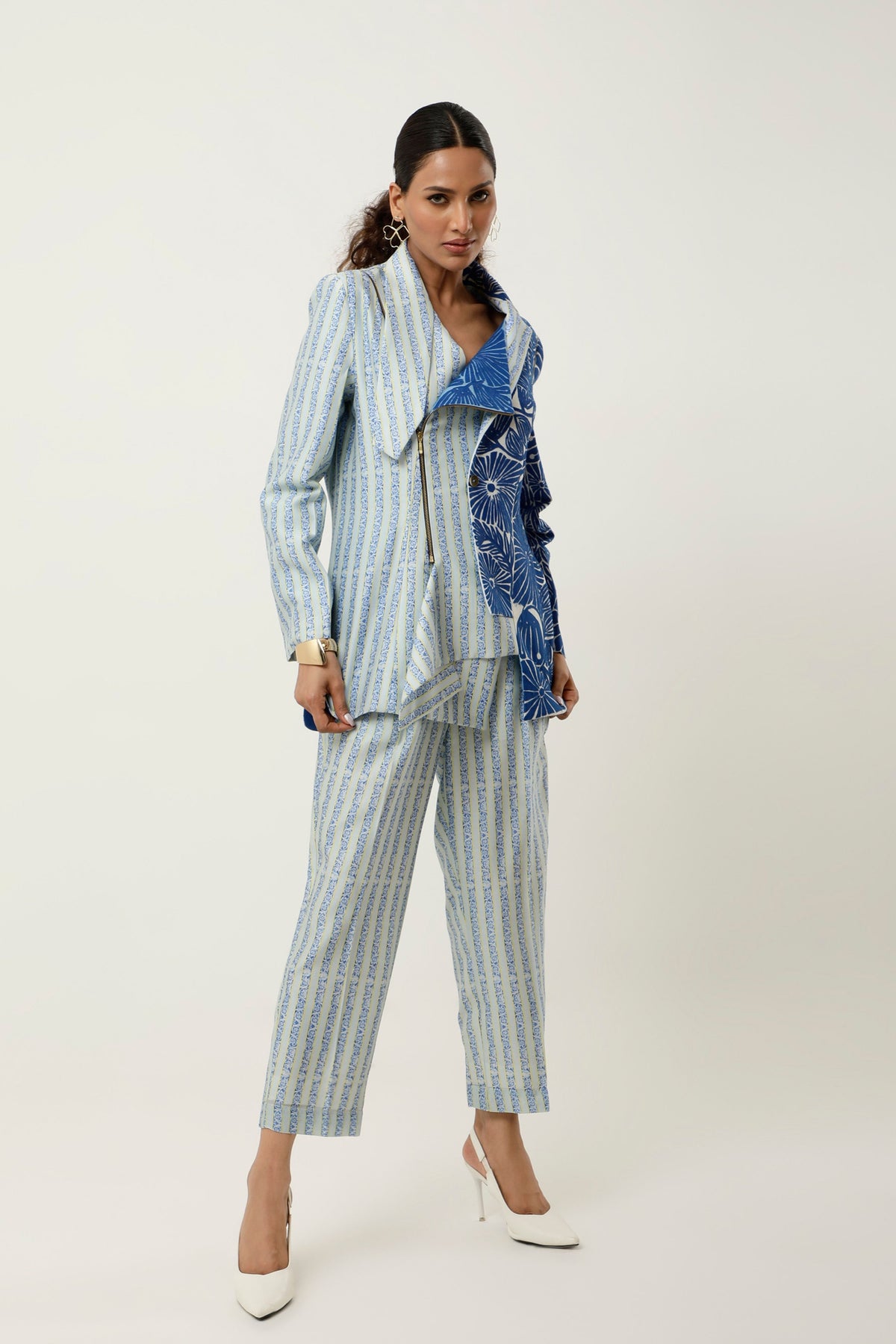 Ice Blue Embroidered Co-ord Set