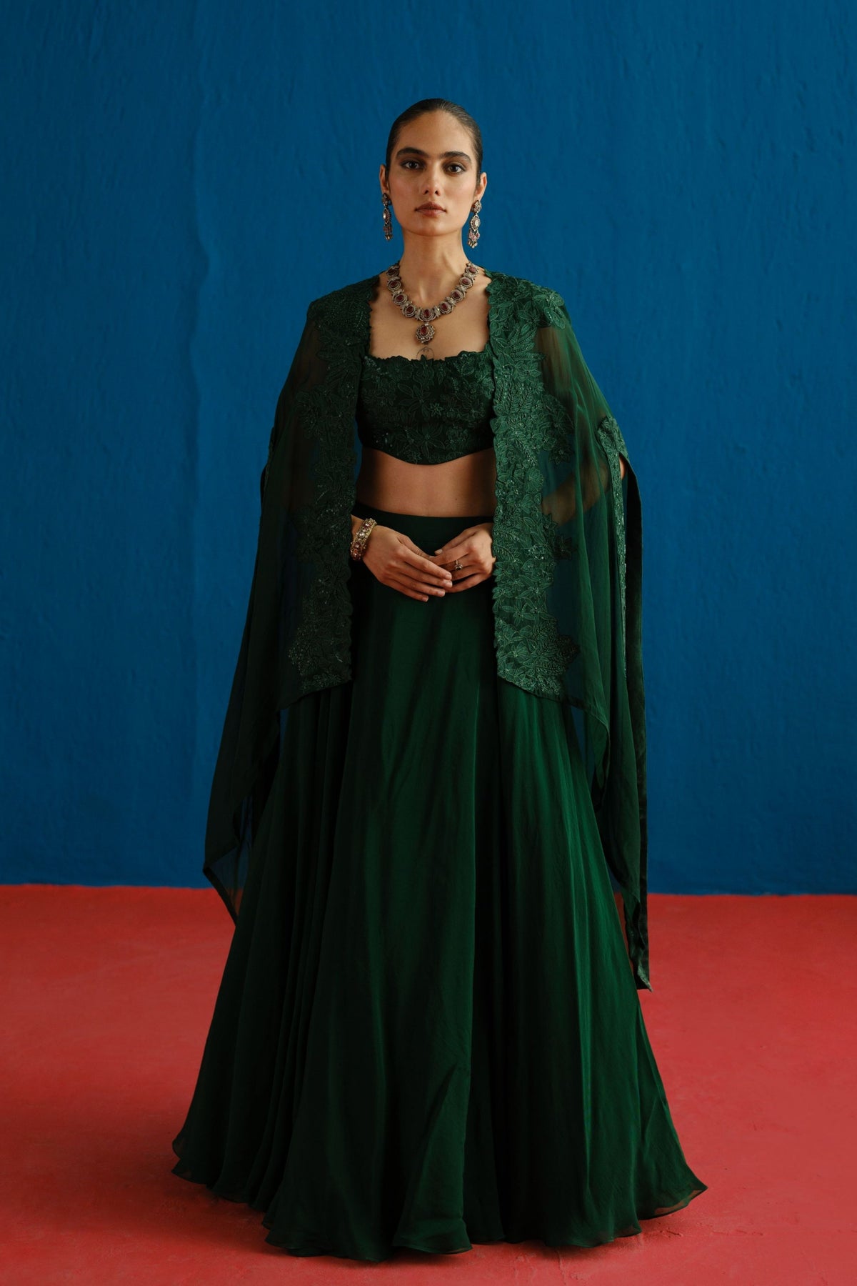 Dark Green Avi Cape Set