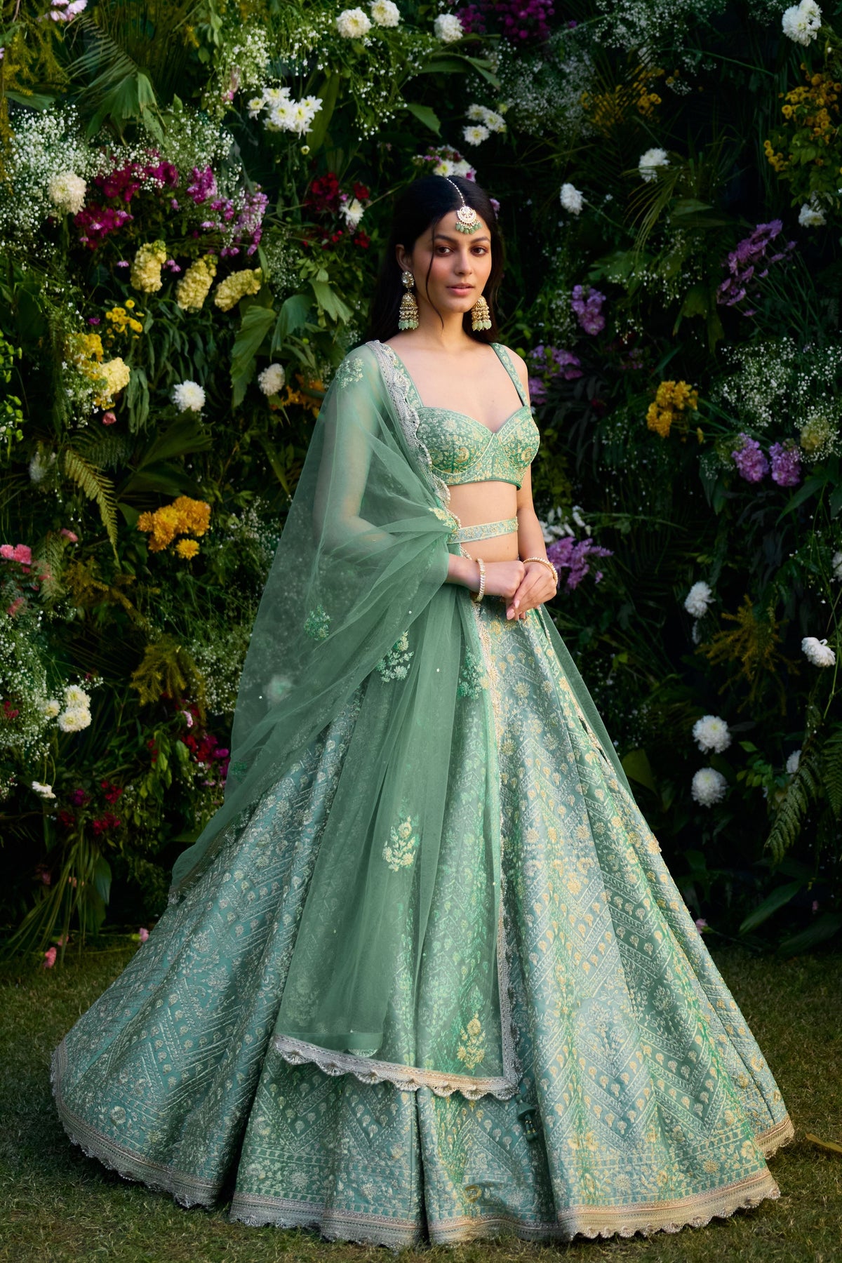 Vivid Green Lehenga Set