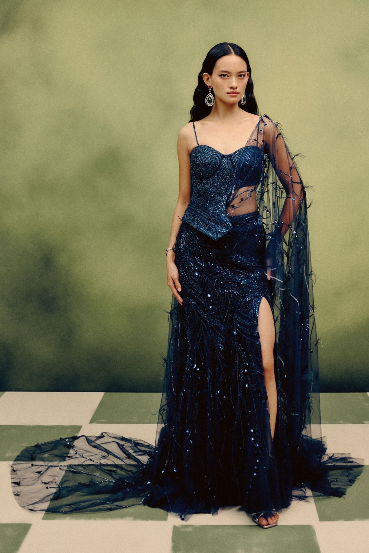 Celeste Plume Skirt Set