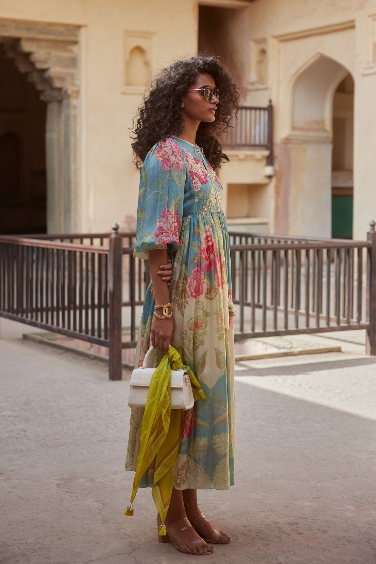 Multi Coloured Floral Print Dress