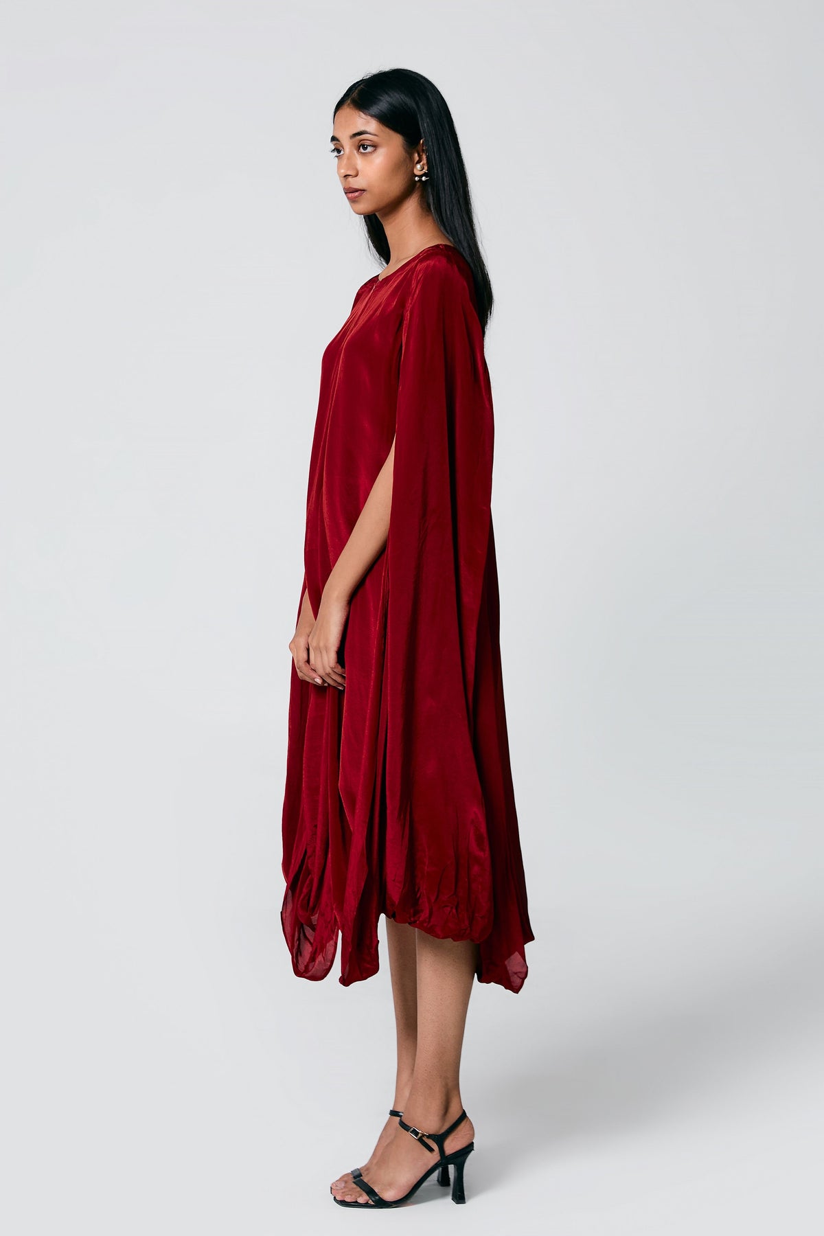 Red Double Cowl Dress