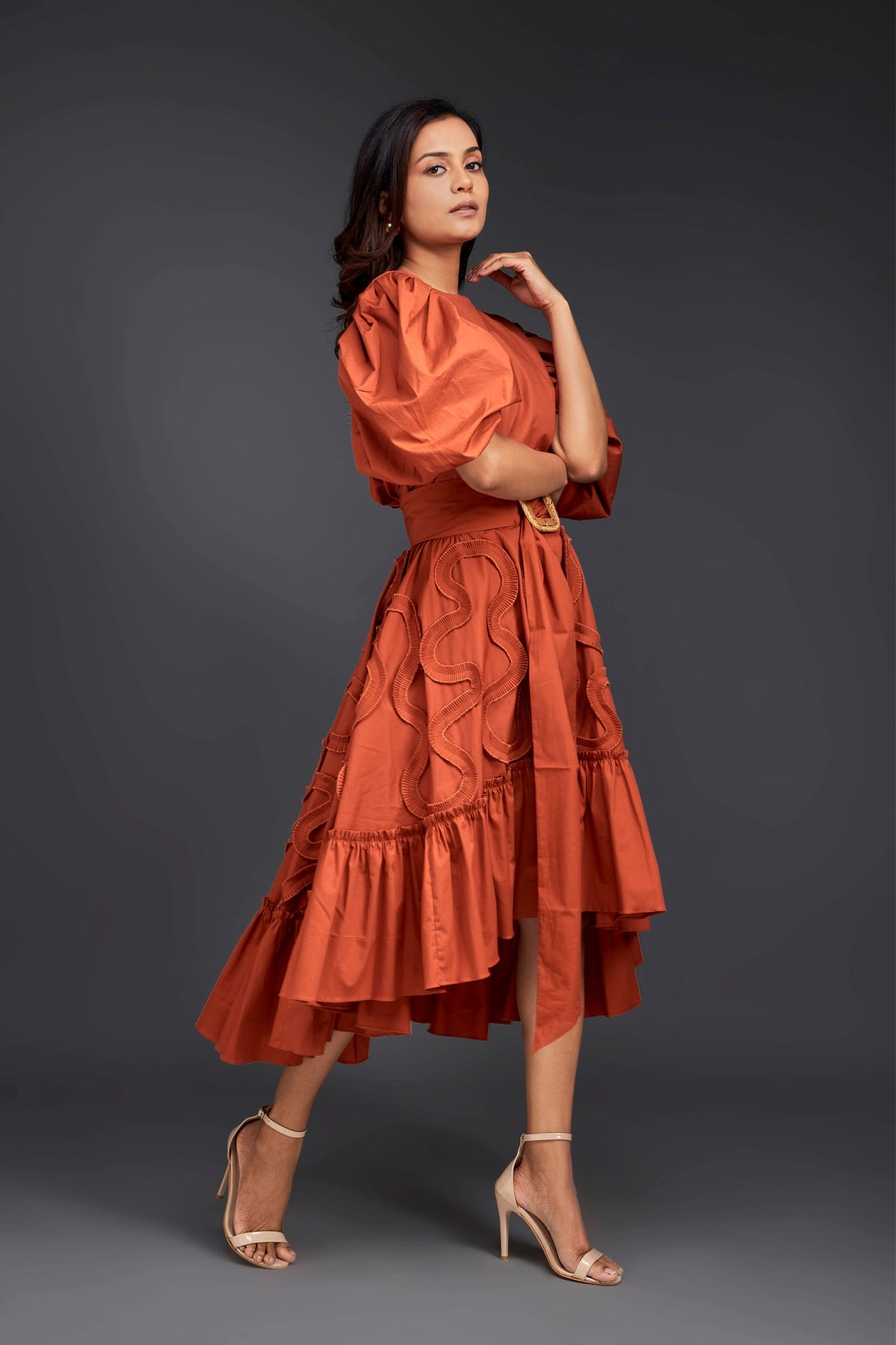 Rust Frill Co-ord Set