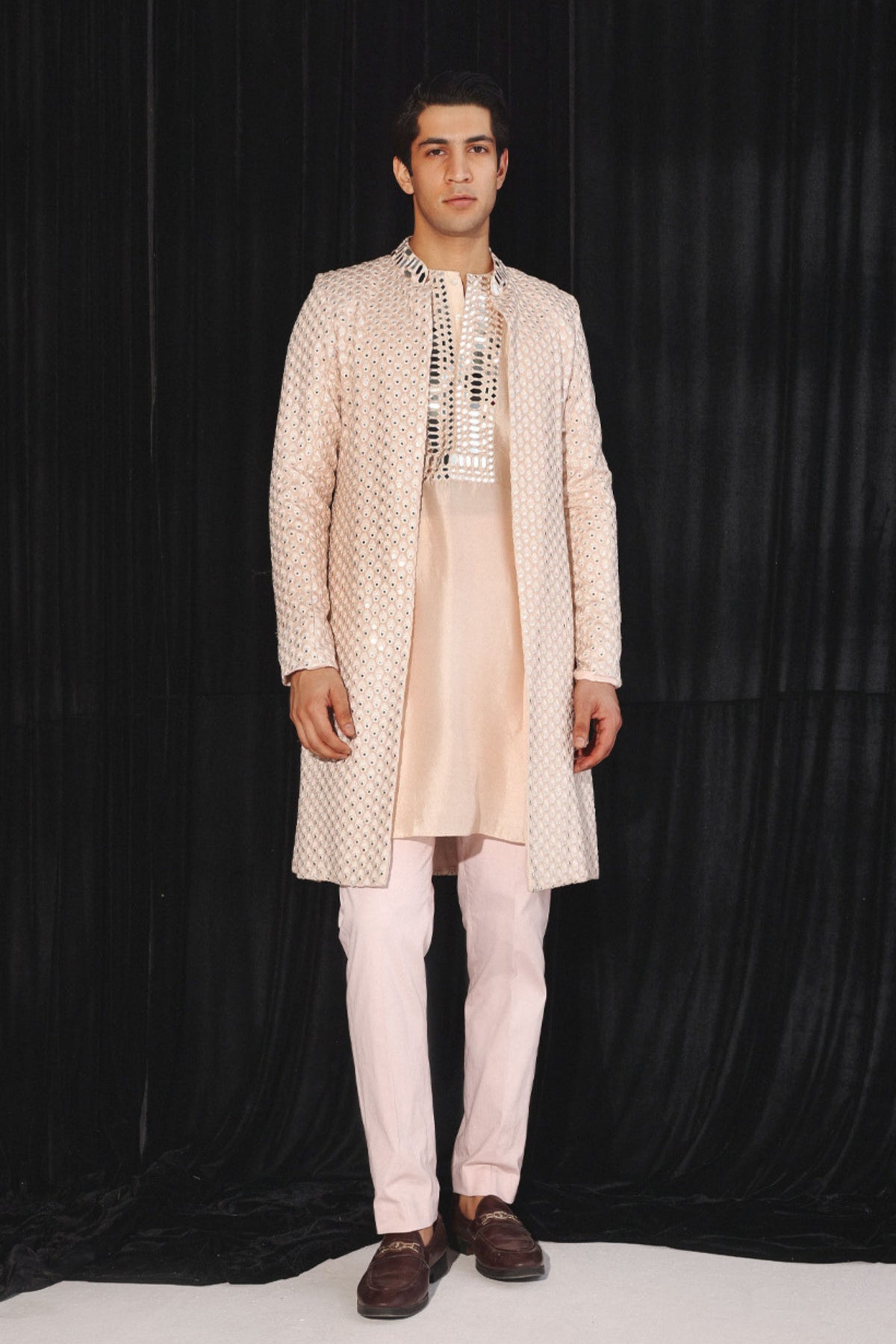 Blush Pink Mirrorwork Kurta Set