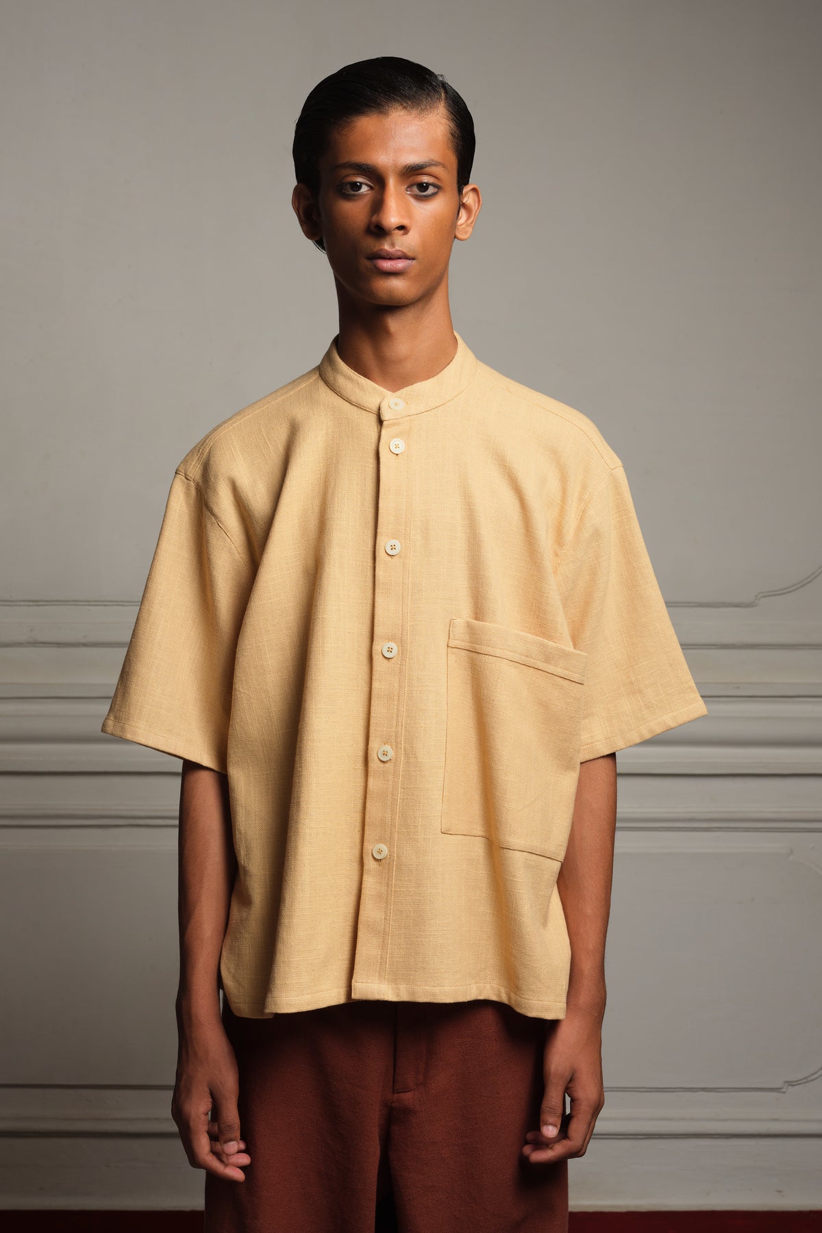 Oversized shirt with trousers