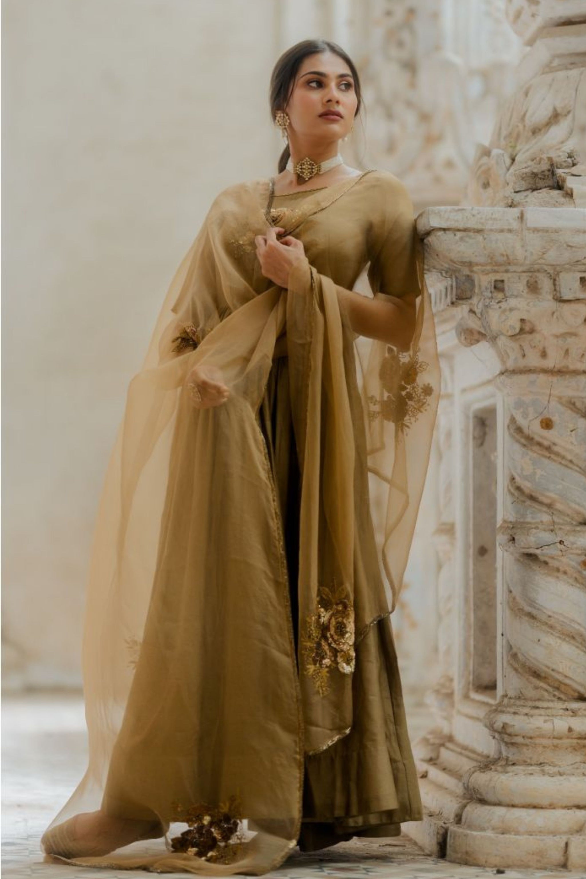 Peeli Dori - Paro Gold Anarkali Set S Peeli Dori - Paro Gold Anarkali Set S