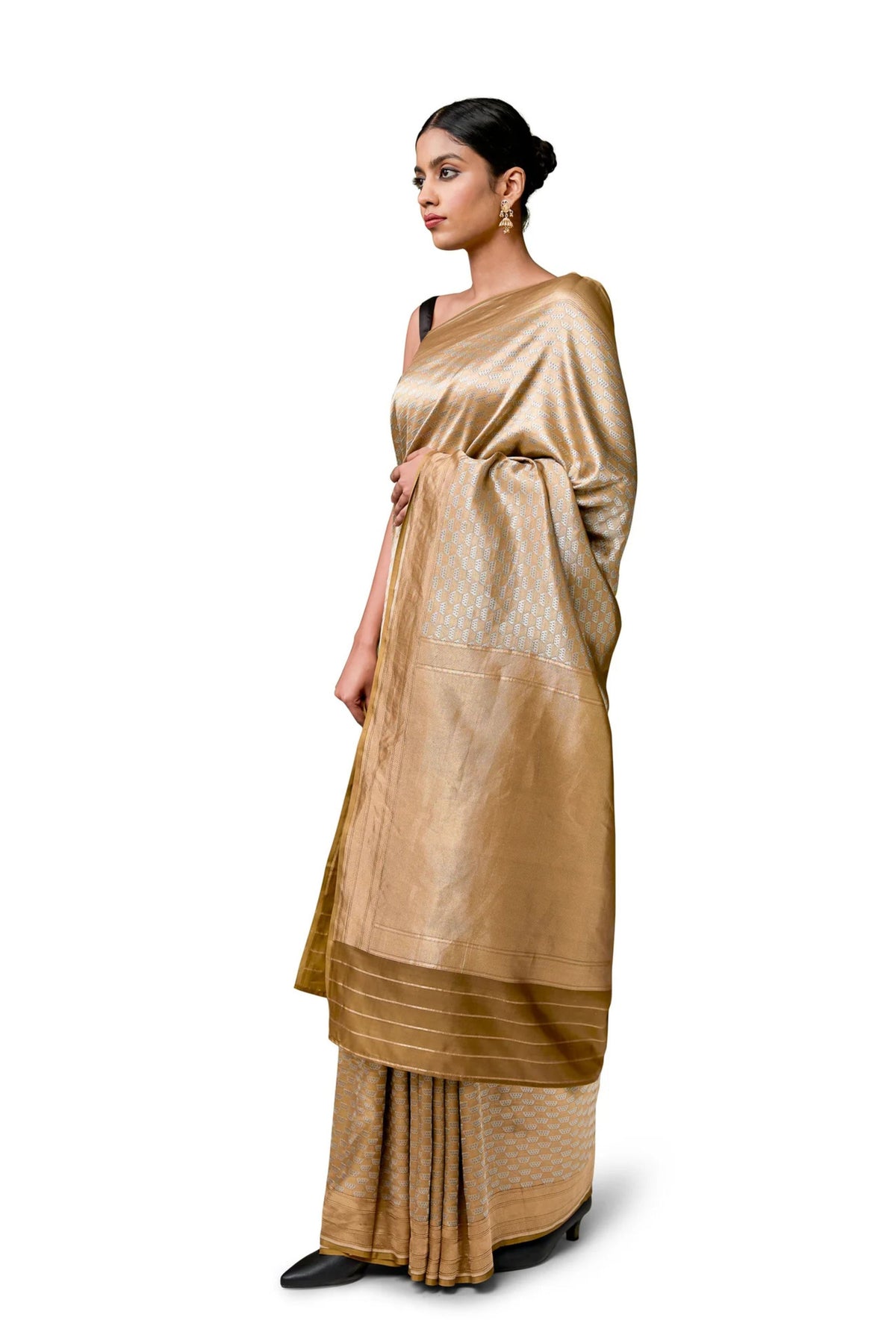 Brown Gajji Satin Sarees