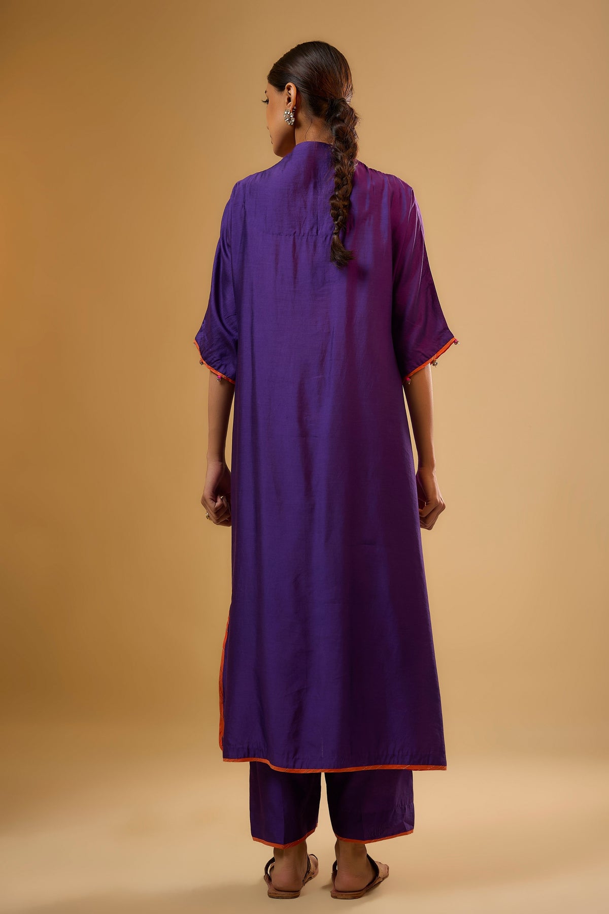 Dori Yoke Purple Kurta Set