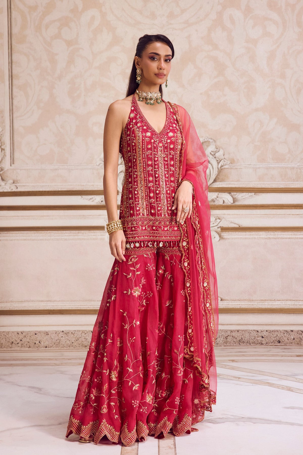 Magenta Sharara Set