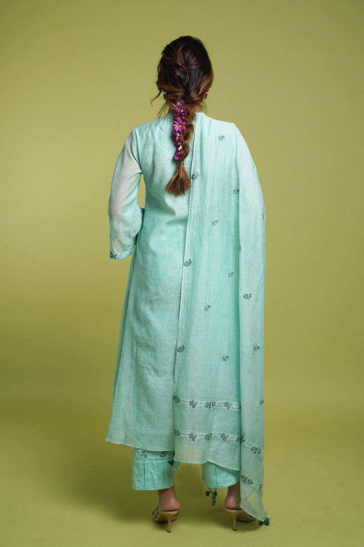 Firozi Block Printed Kurta Set