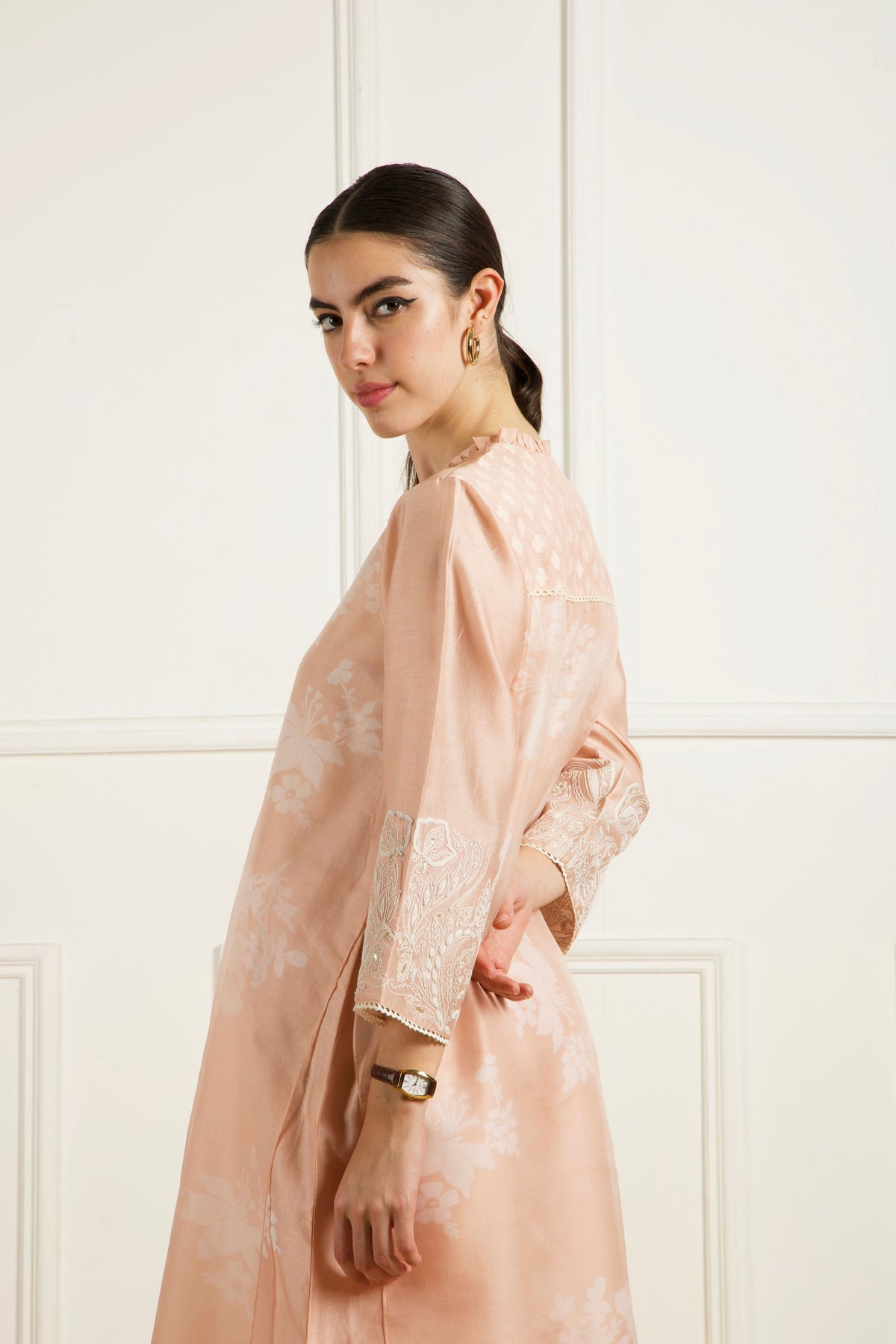 Old Rose Double Layer Kurta Set