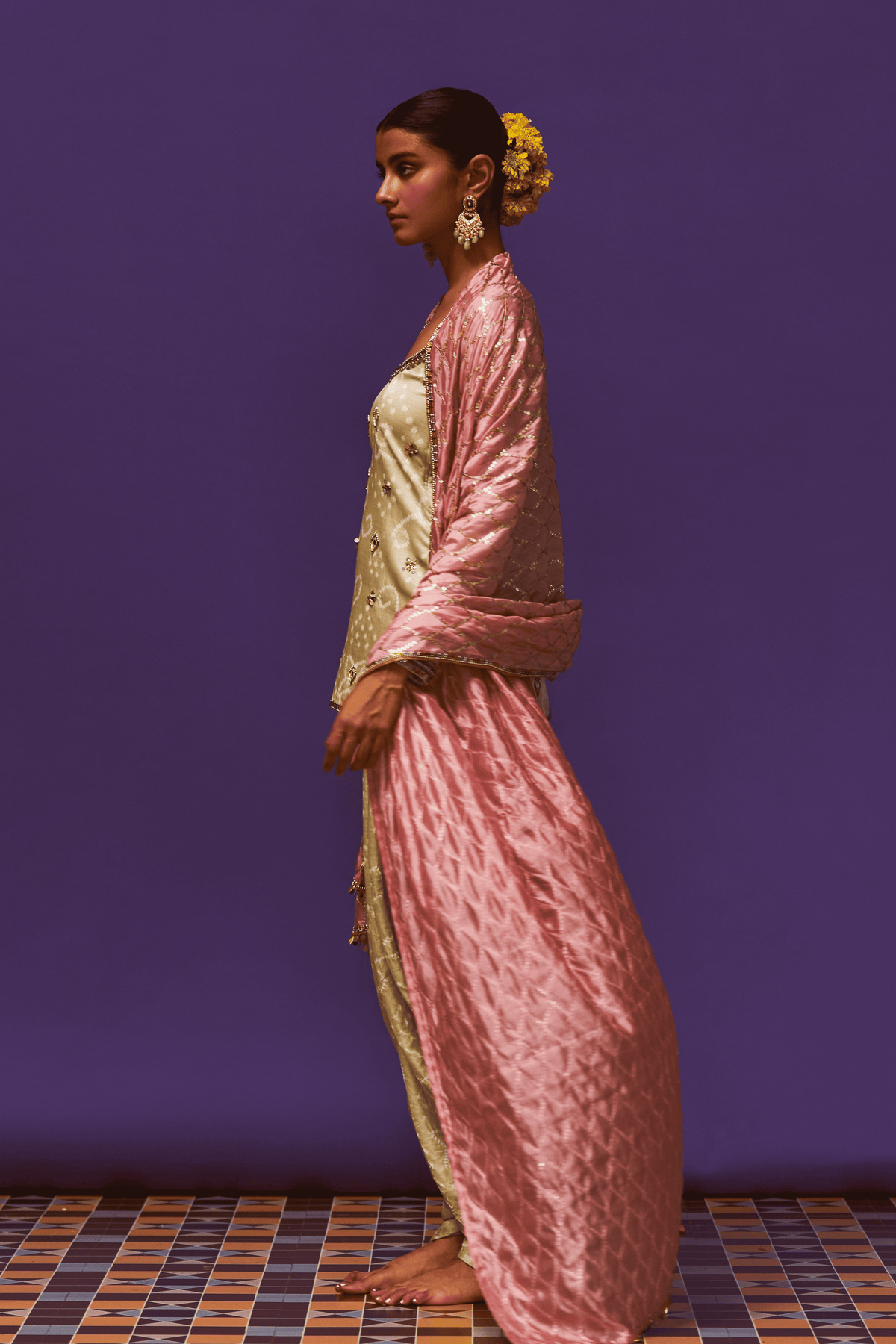 Mint Bandhani Kurta Set