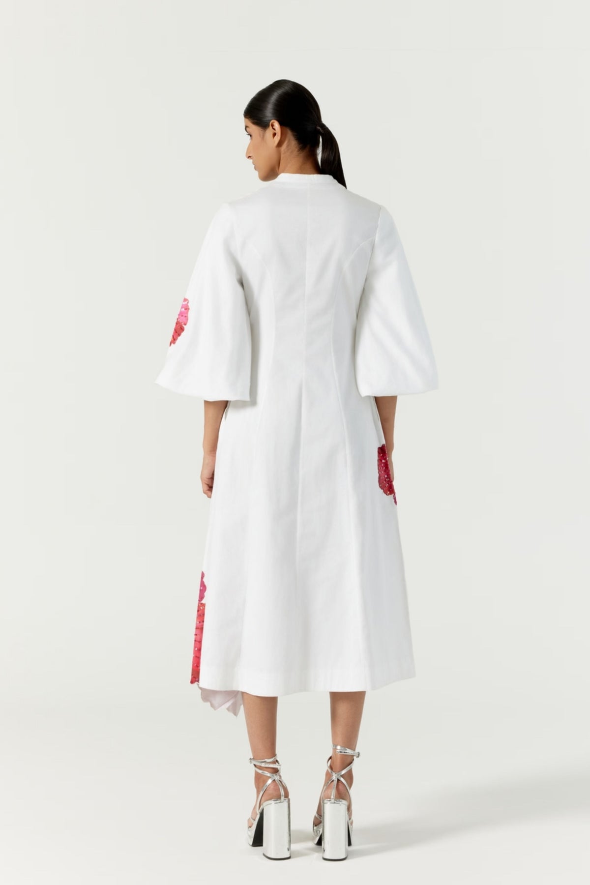 Pansy V Neck White Dress