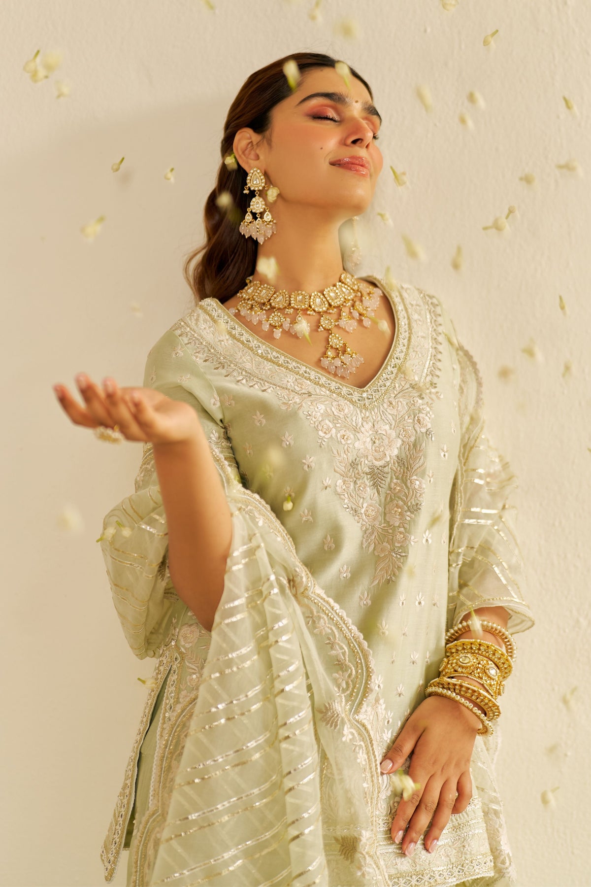Mint Green Kurta With Sharara