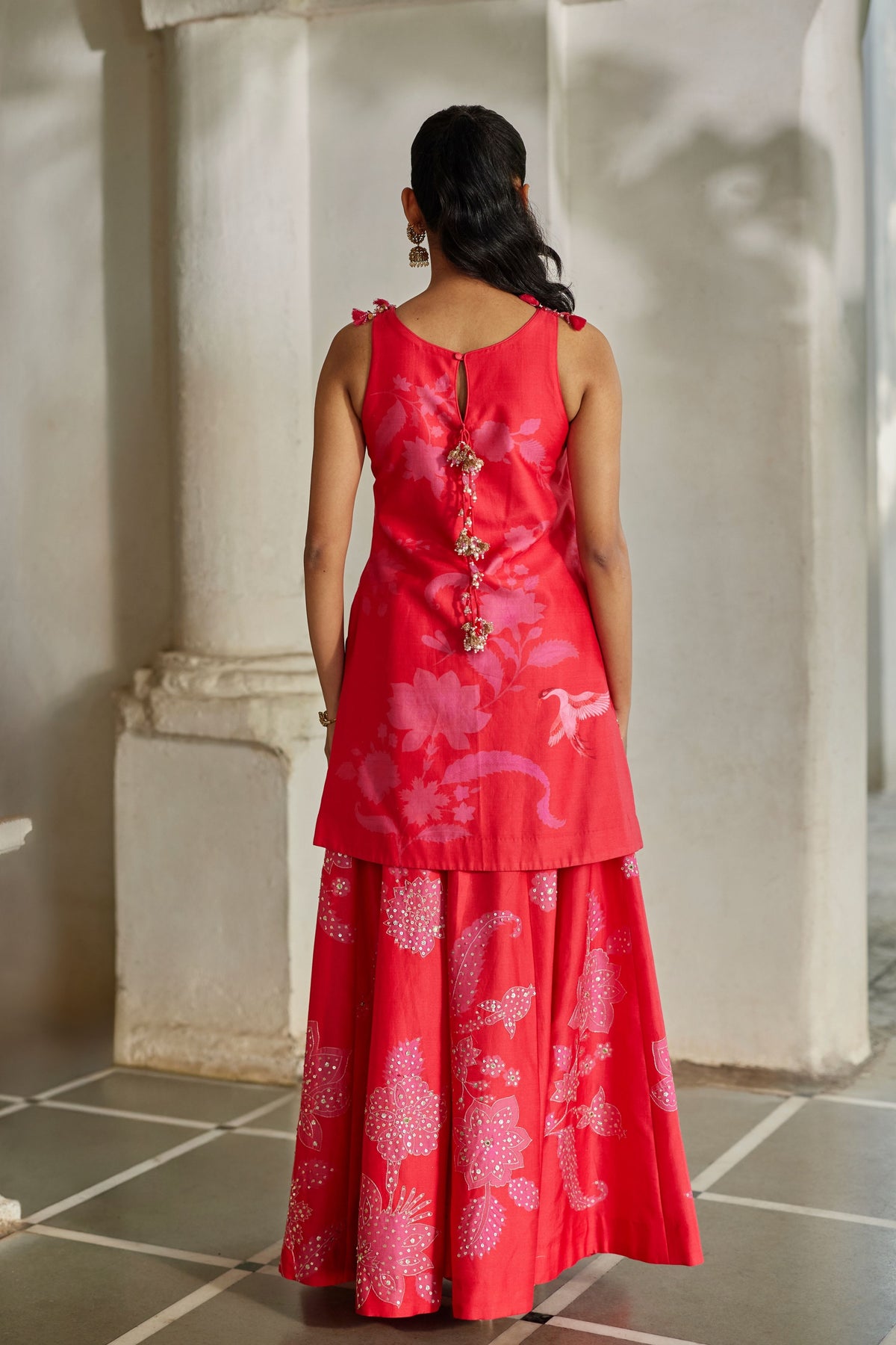 Halo Sharara Set Set - Red