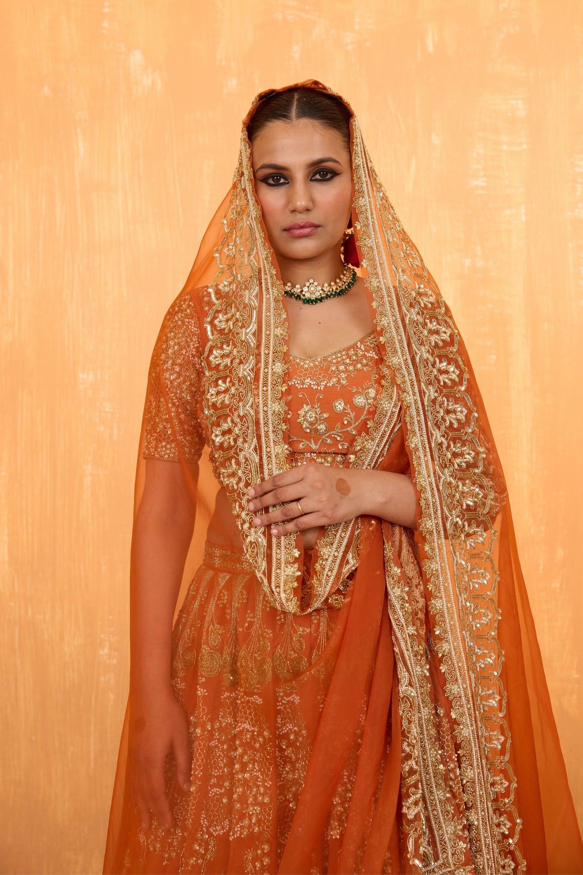 Orange Rust Lehenga Set
