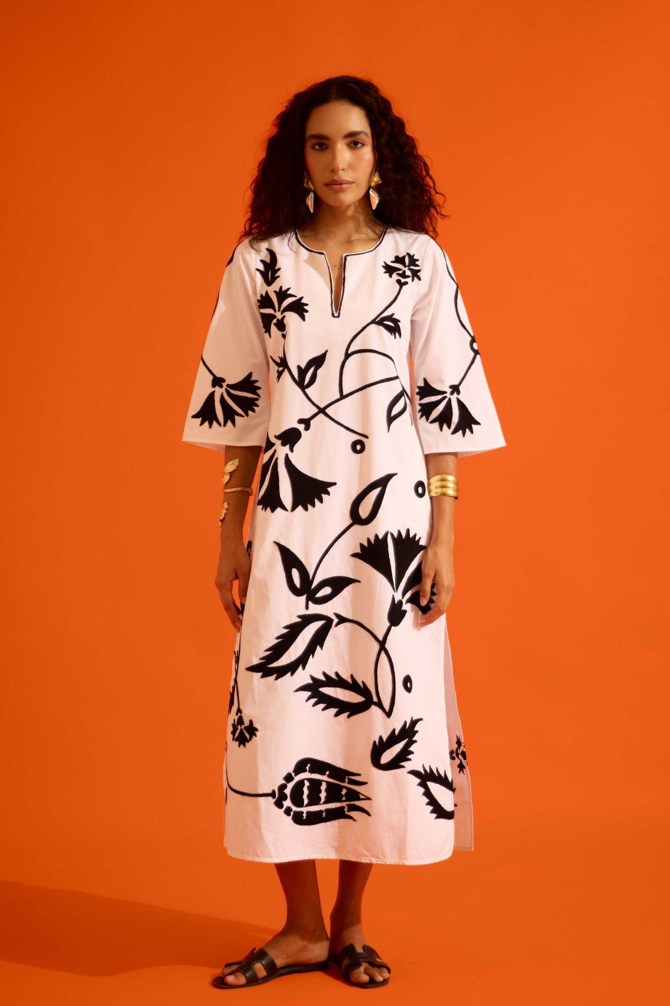 maxi dress cotton india Flutter Sleeve Cotton Maxi Dress from India