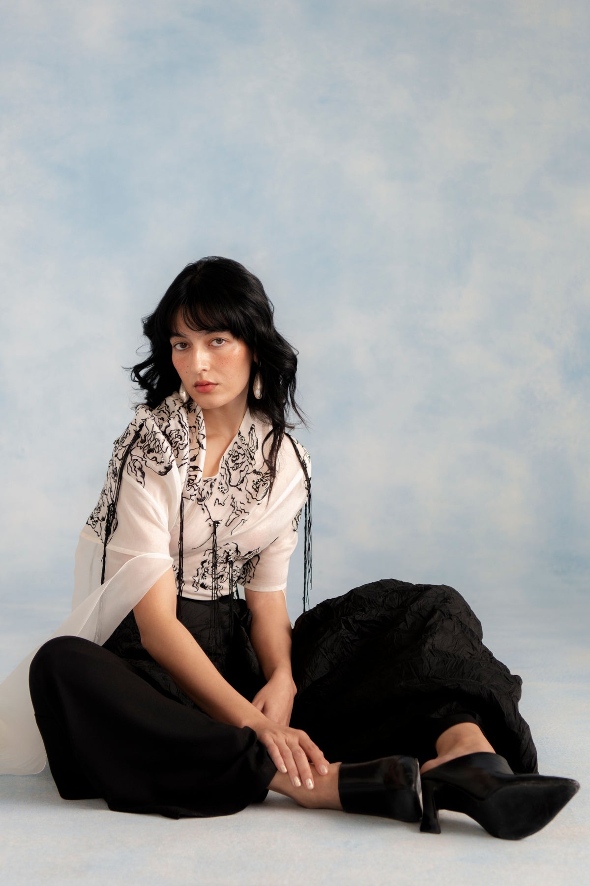 Organza Cape with Drape Pants
