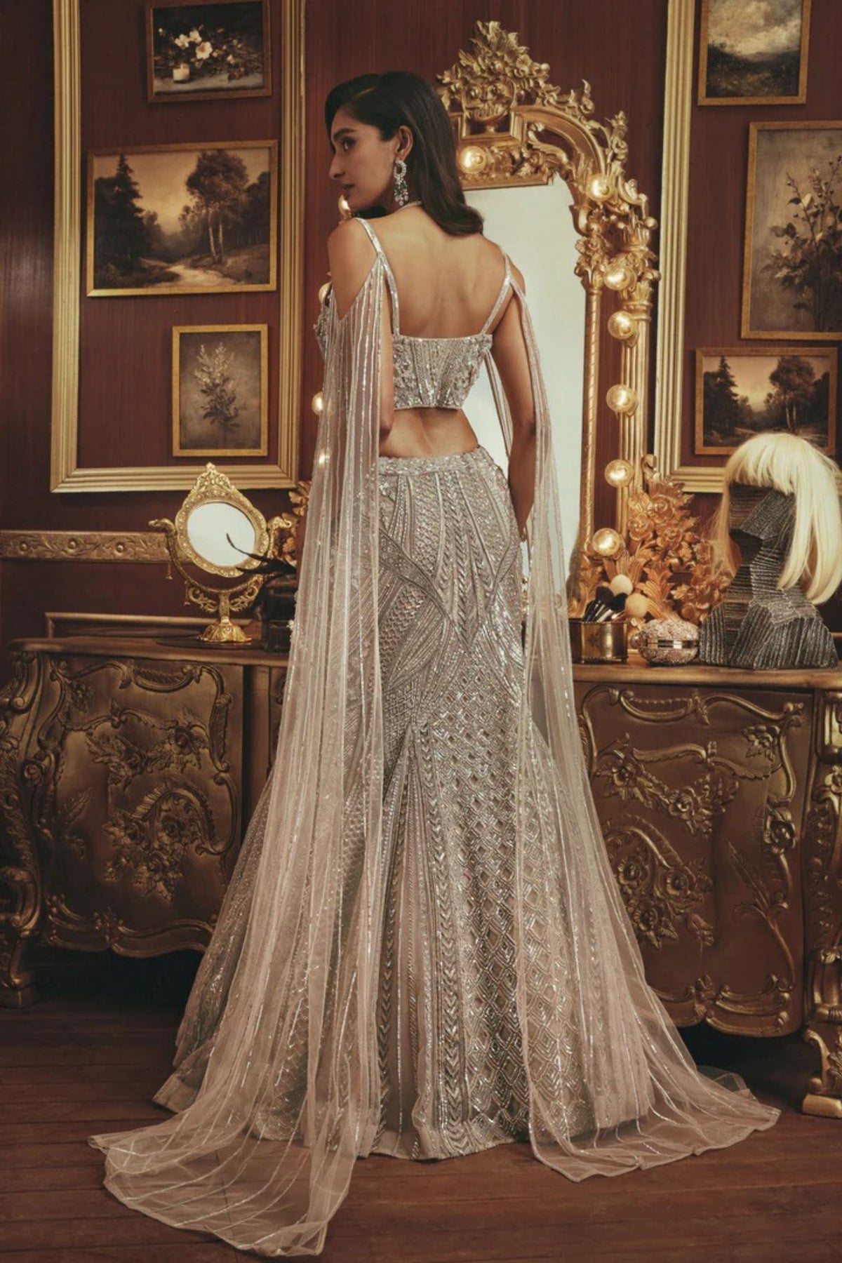 Victoria Silver Lehenga Set