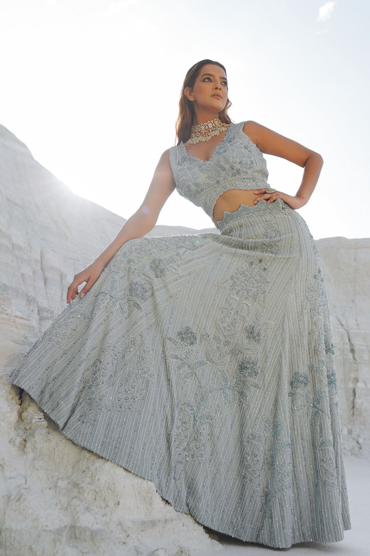 Light Blue Lehenga Set