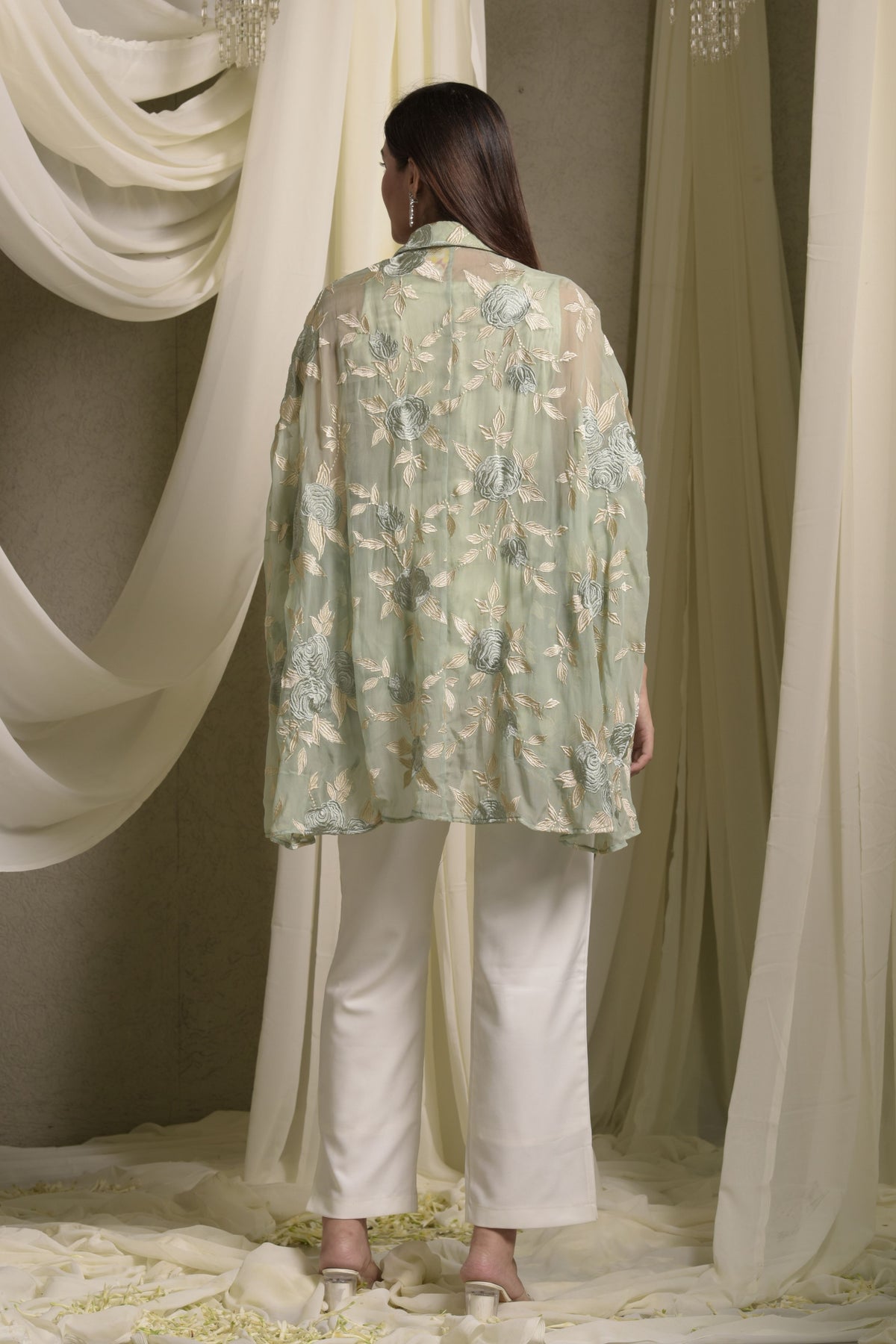 Elahe Embroidered Green Shirt