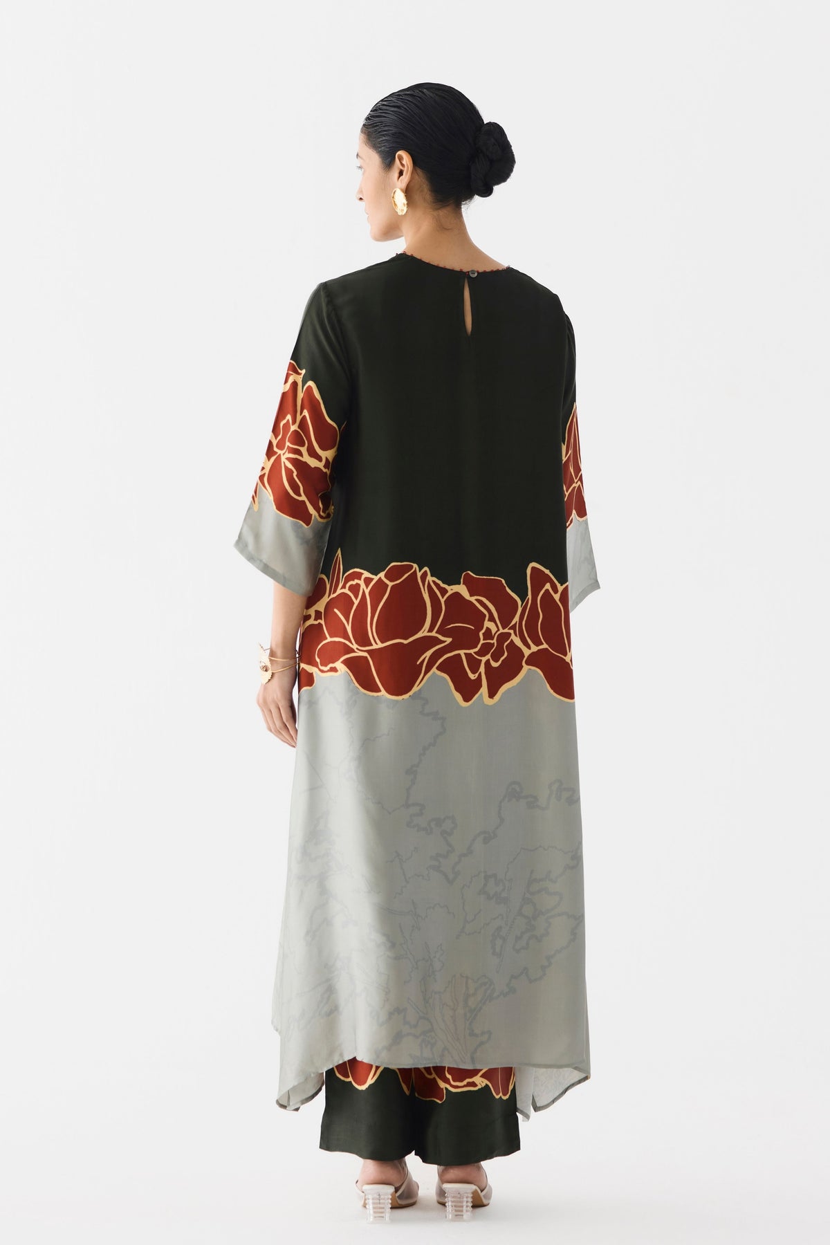 Red Alba A-line Kurta Set