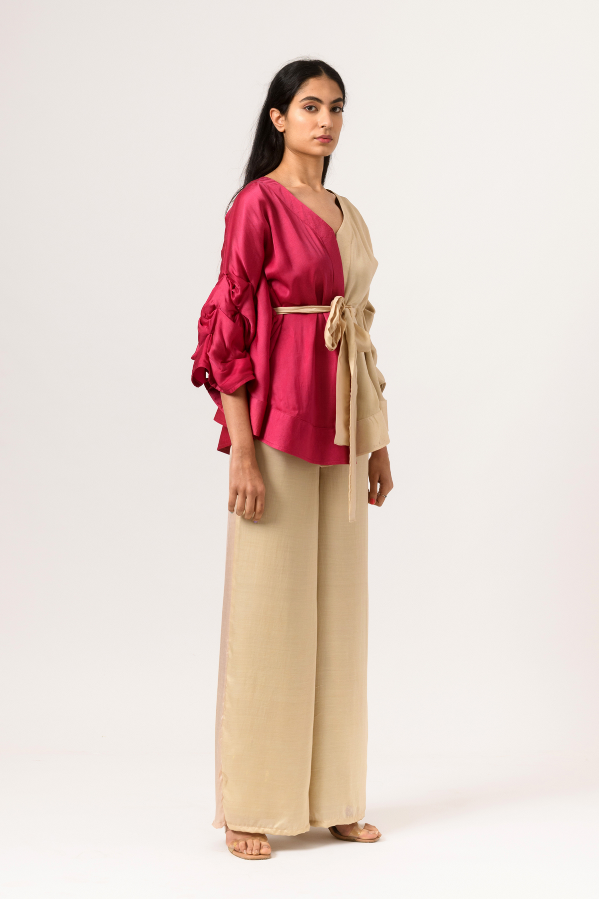 Wine ecru cape co-ord