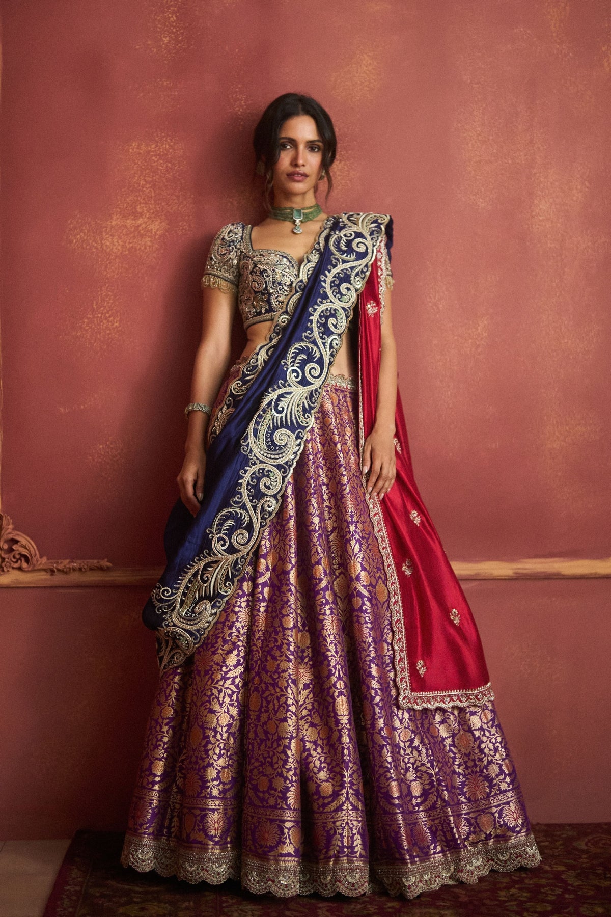 Banarasi Purple Lehenga Set
