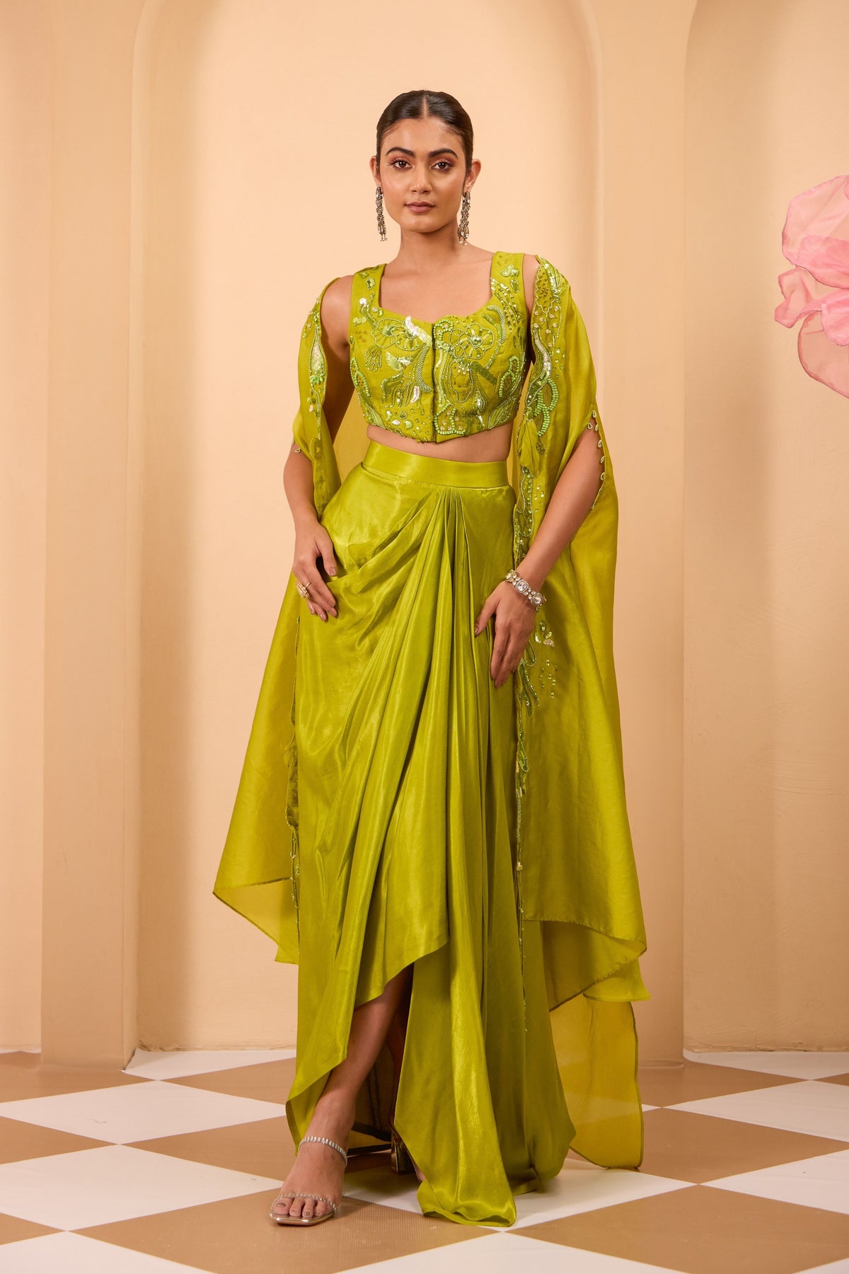 Hand Embroidered Cape Set