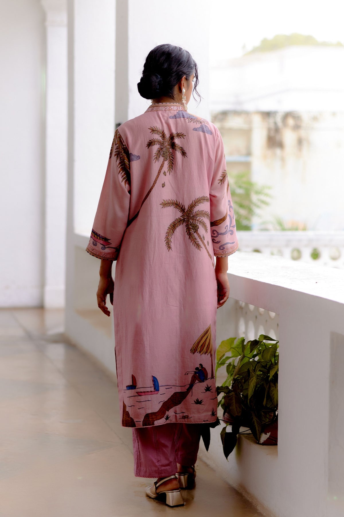 Rose Malabar Waves Kurta Set