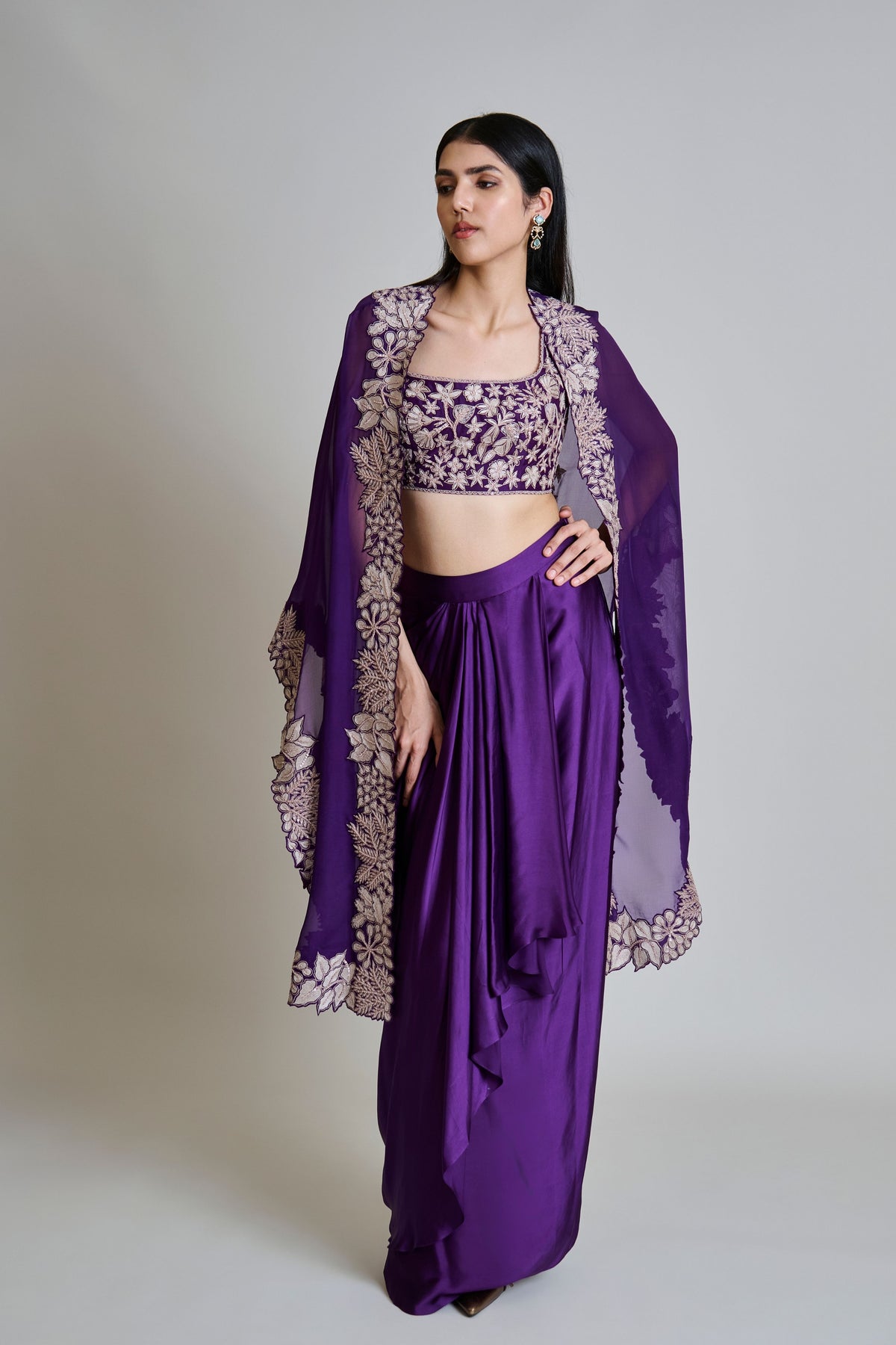 Lea Purple Cape Set