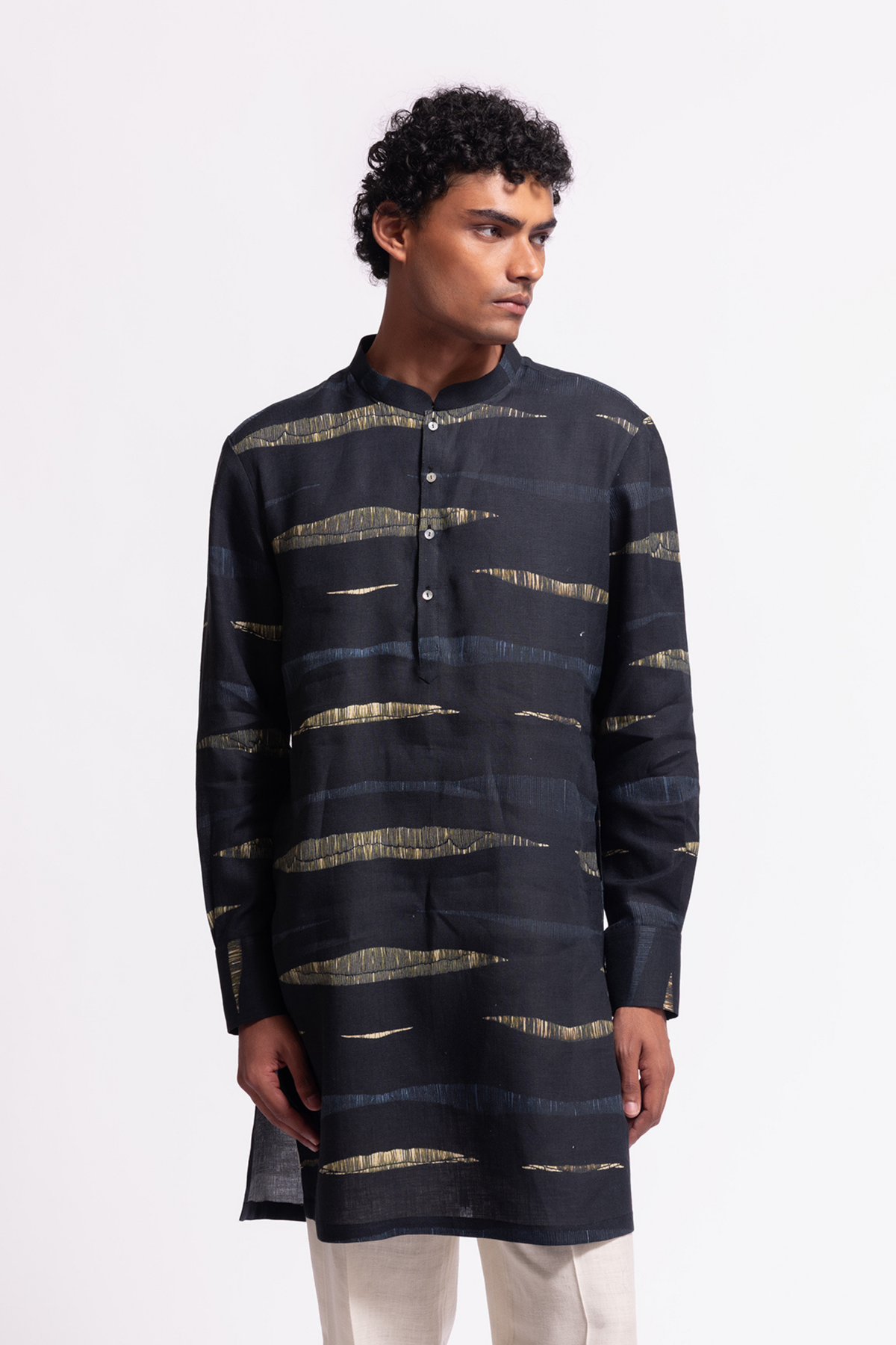 Printed Linen Short Kurta