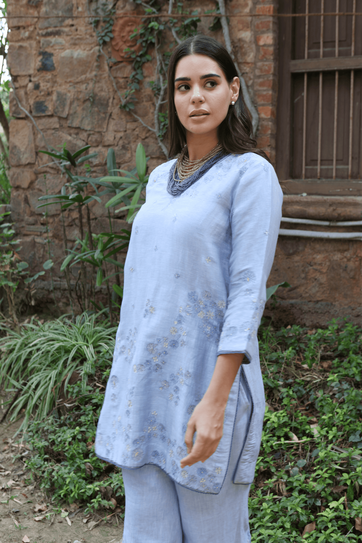 Dusty Blue Kurta And Pant