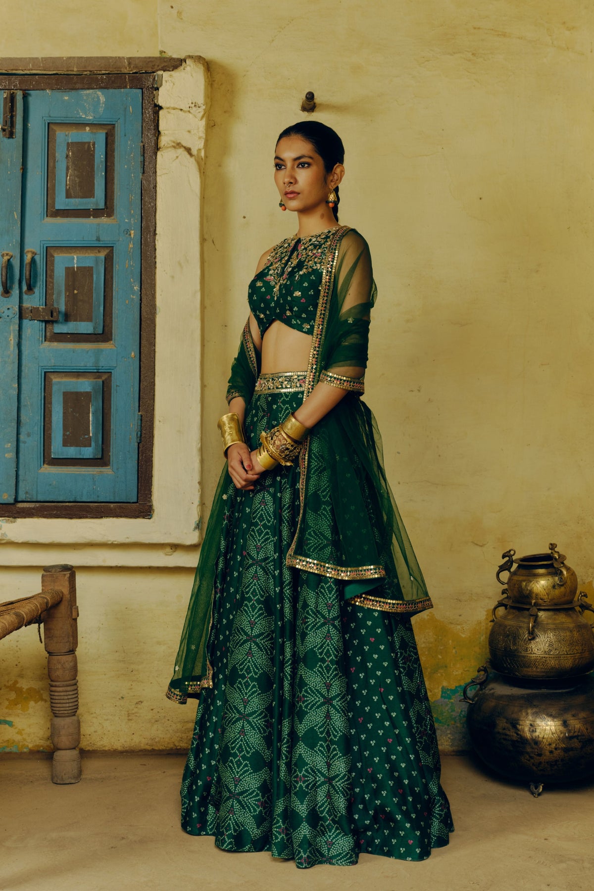 Emerald Green Lehenga Set