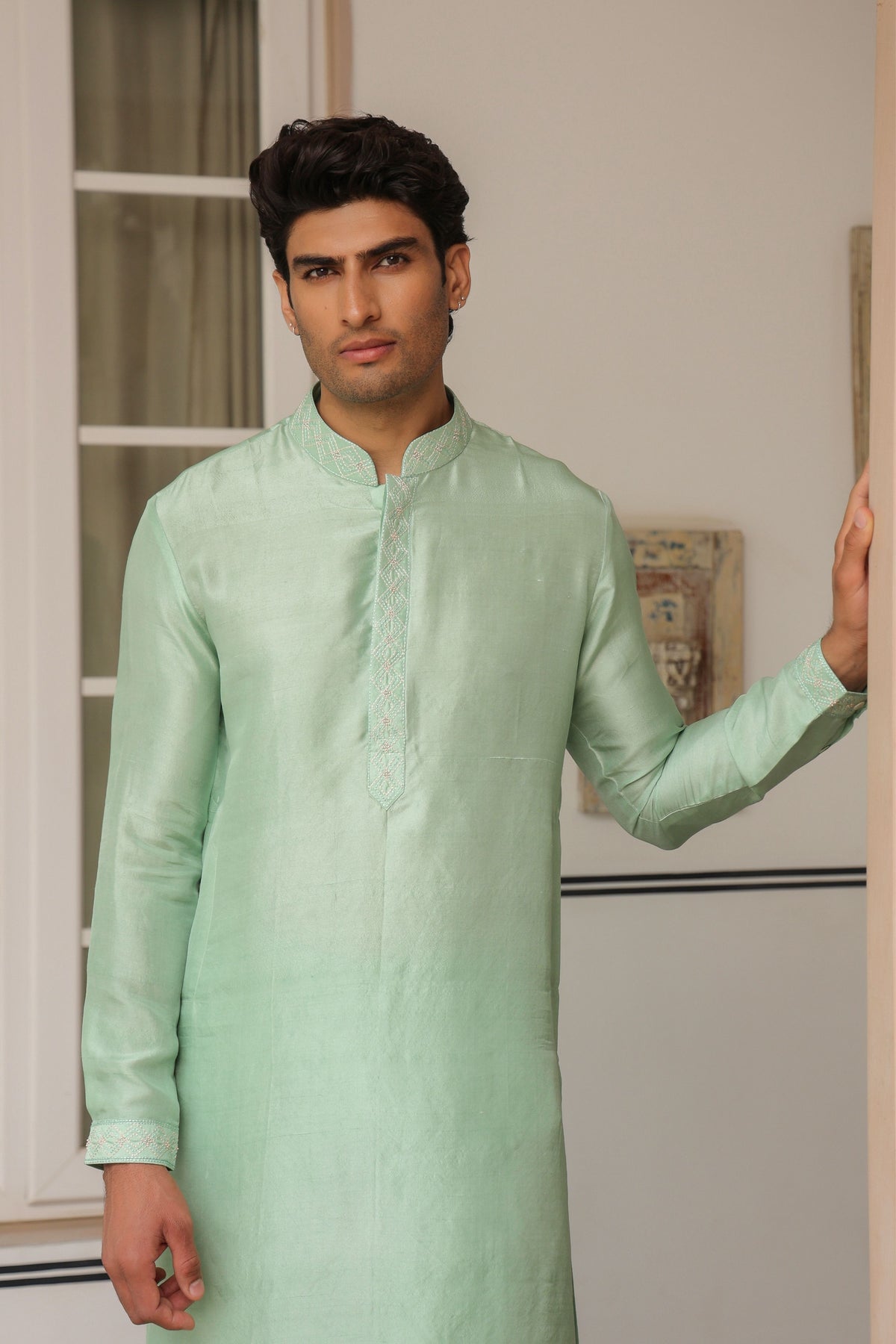 Gulzar Criss Cross Embroidered Kurta Set