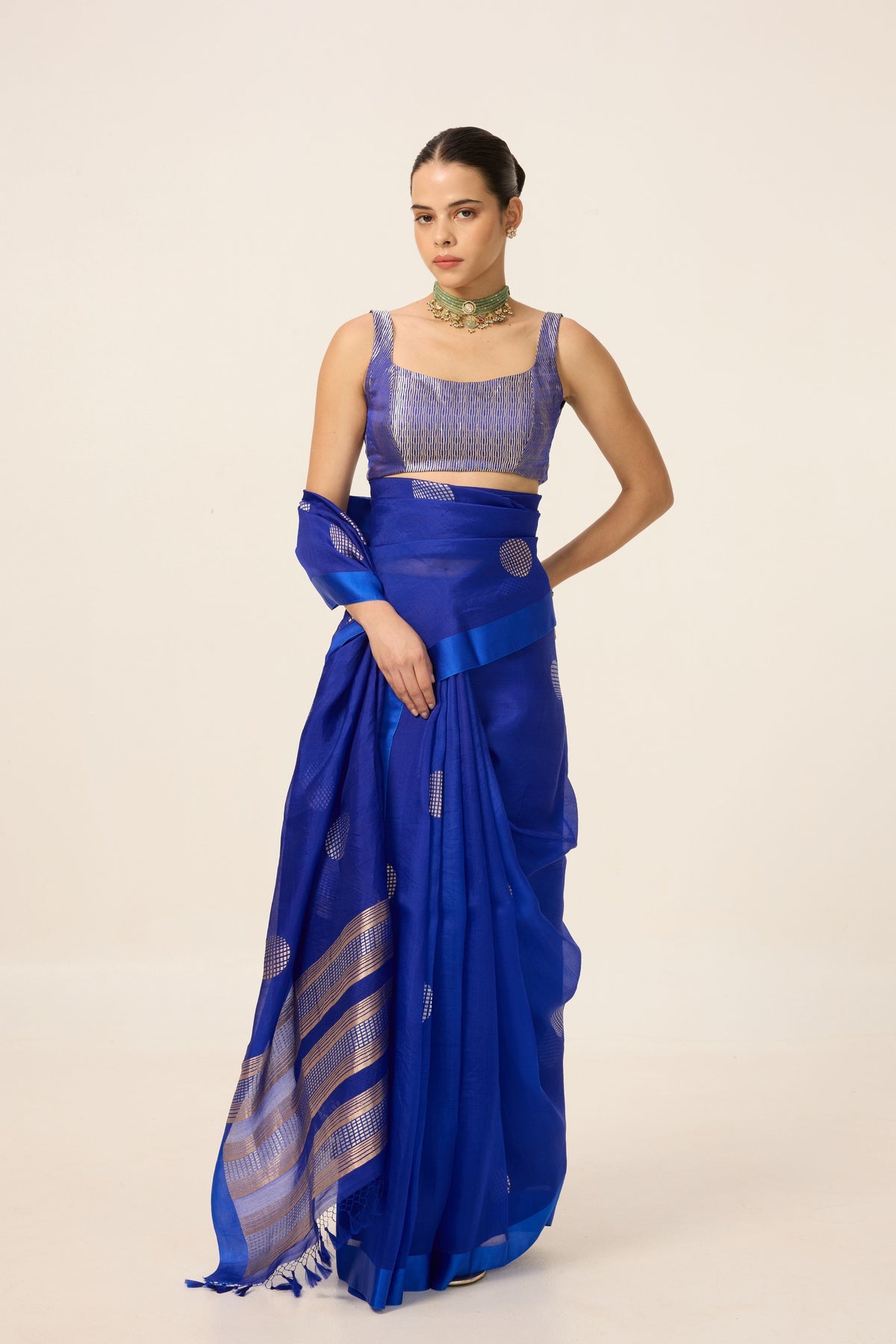 Electric Blue Organza Saree