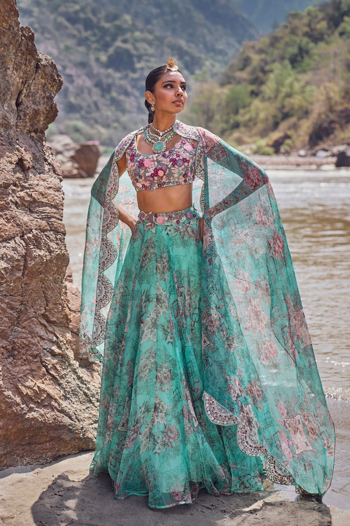 Mahrosh Organza Lehenga Set