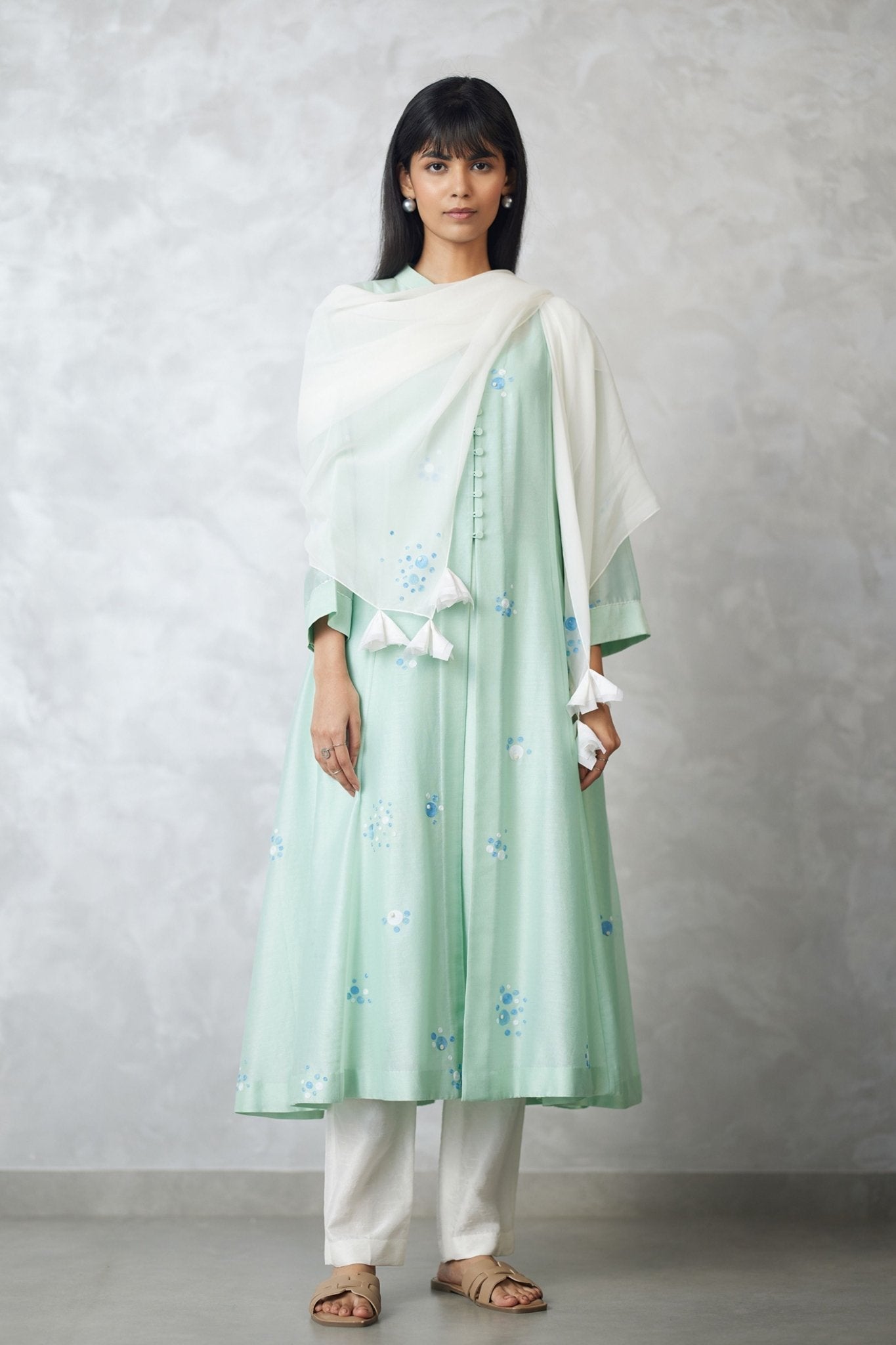 Seafoam Kalidar Kurta Set - Nachiket Barve - Elahe