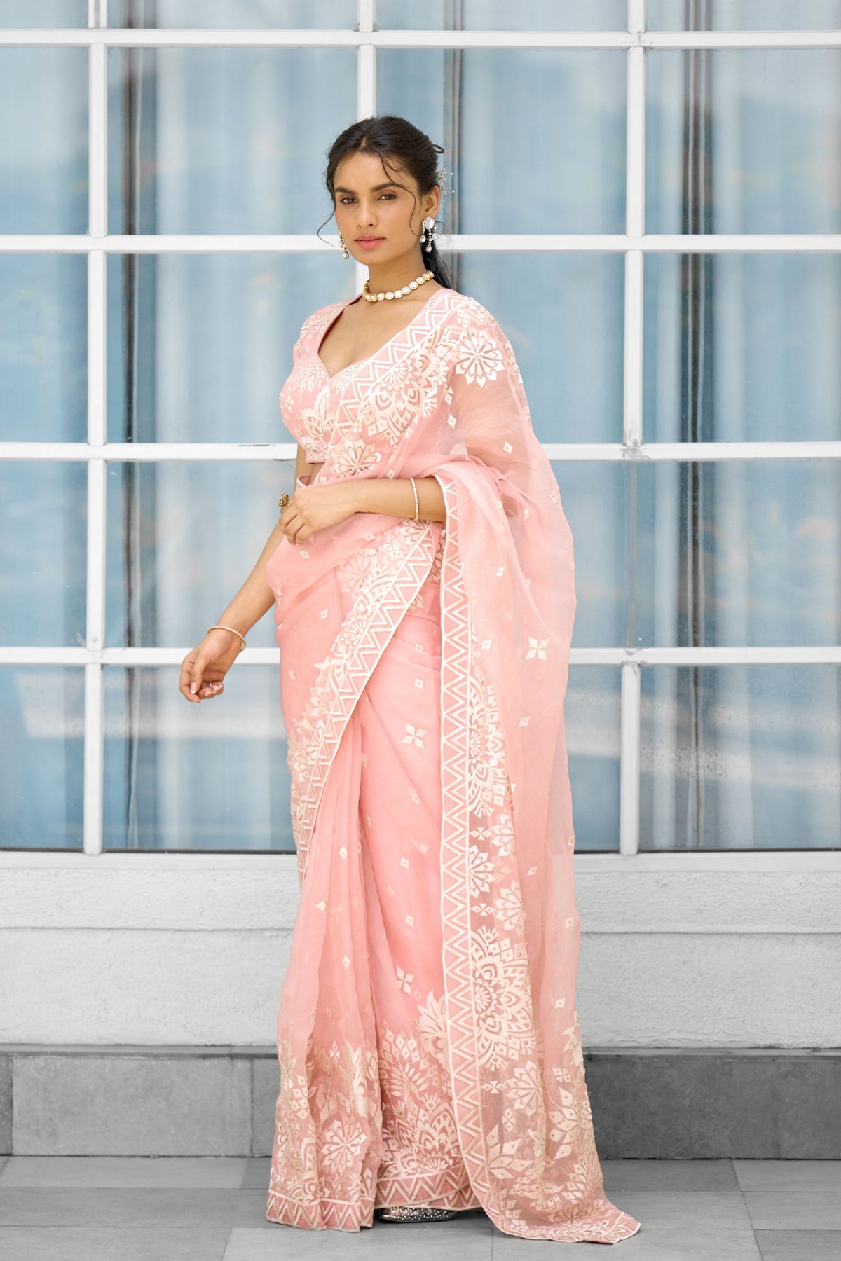 Whispers of Rose Saree Set