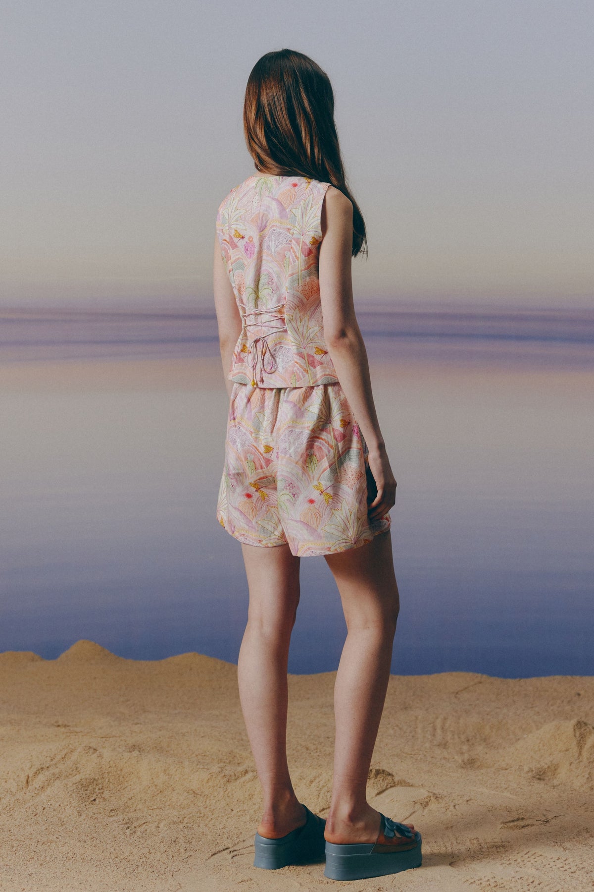Embellished Linen Skort