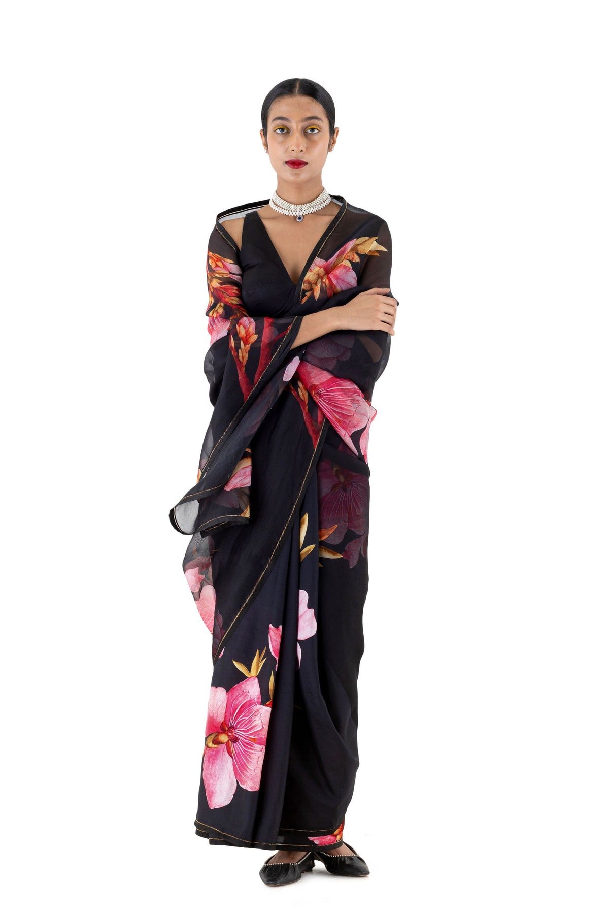 Anyaar Black Saree
