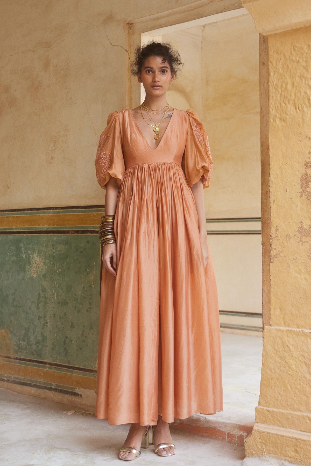 The Peachy Orange Maxi Dress