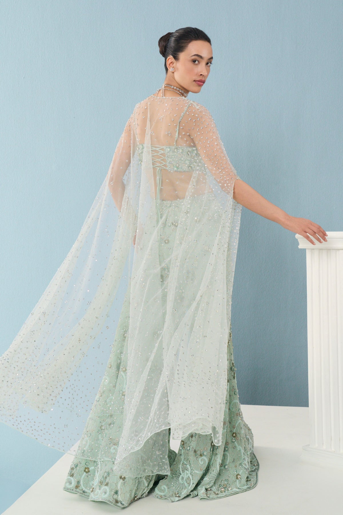 High Waist Sharara With Cape