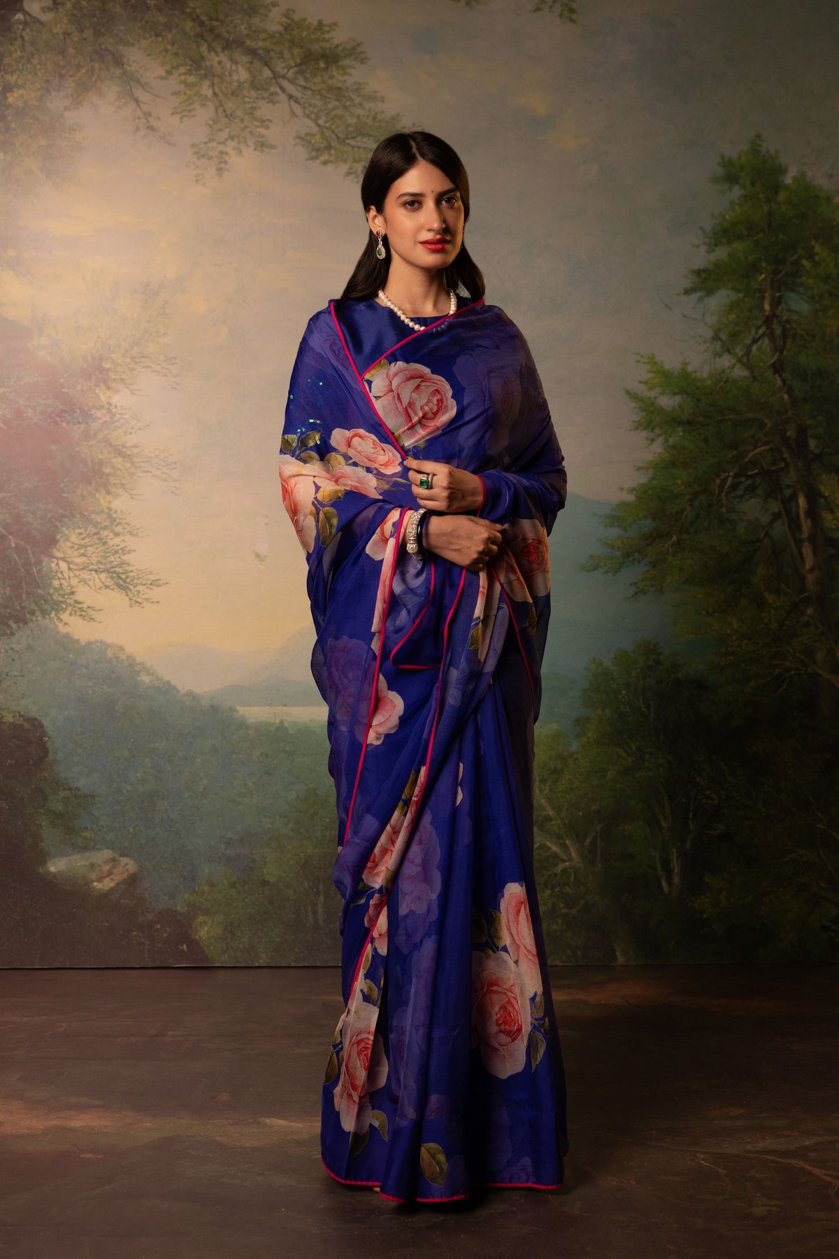 Ophelia Printed French Chiffon Saree