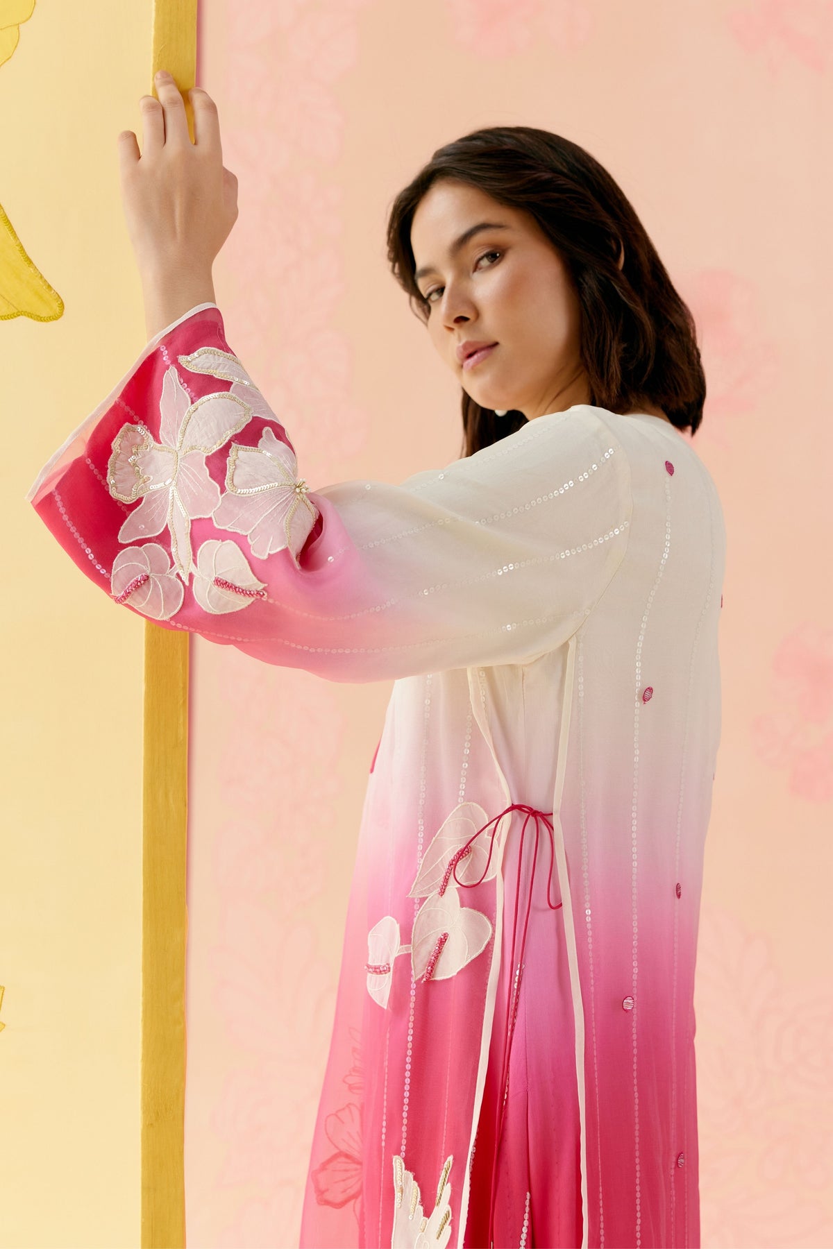 Hot Pink Applique Kurta Set