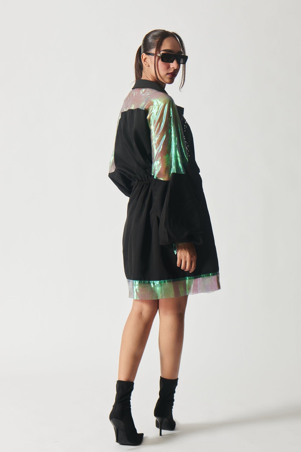 Holographic Noir Dress